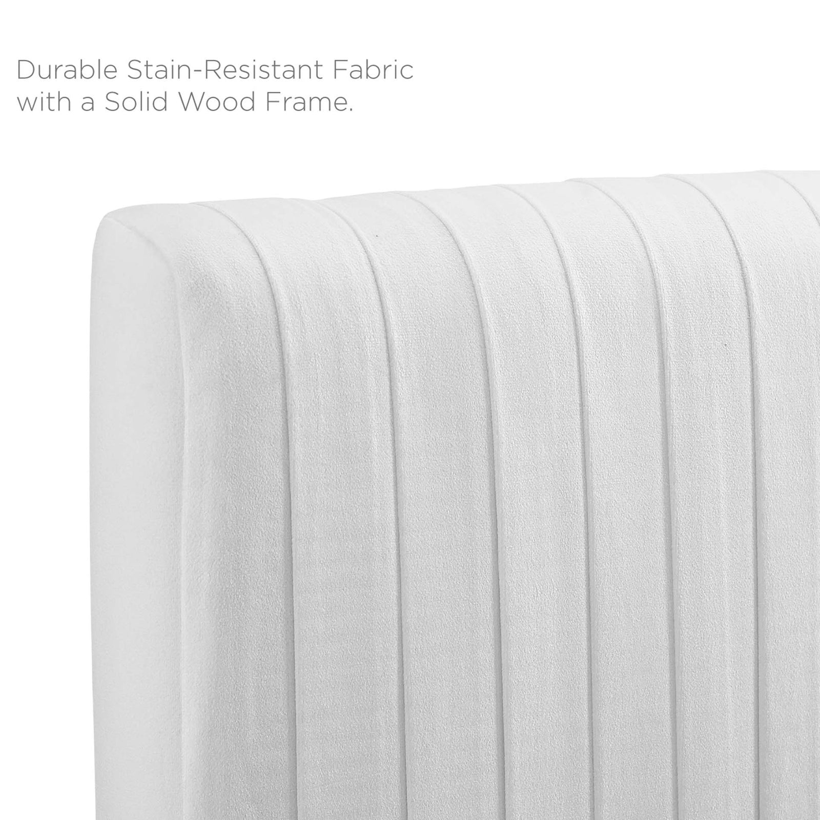 Stain-resistant performance velvet and a solid wood frame built for daily use. || MOD-6596-WHI || callout_studio