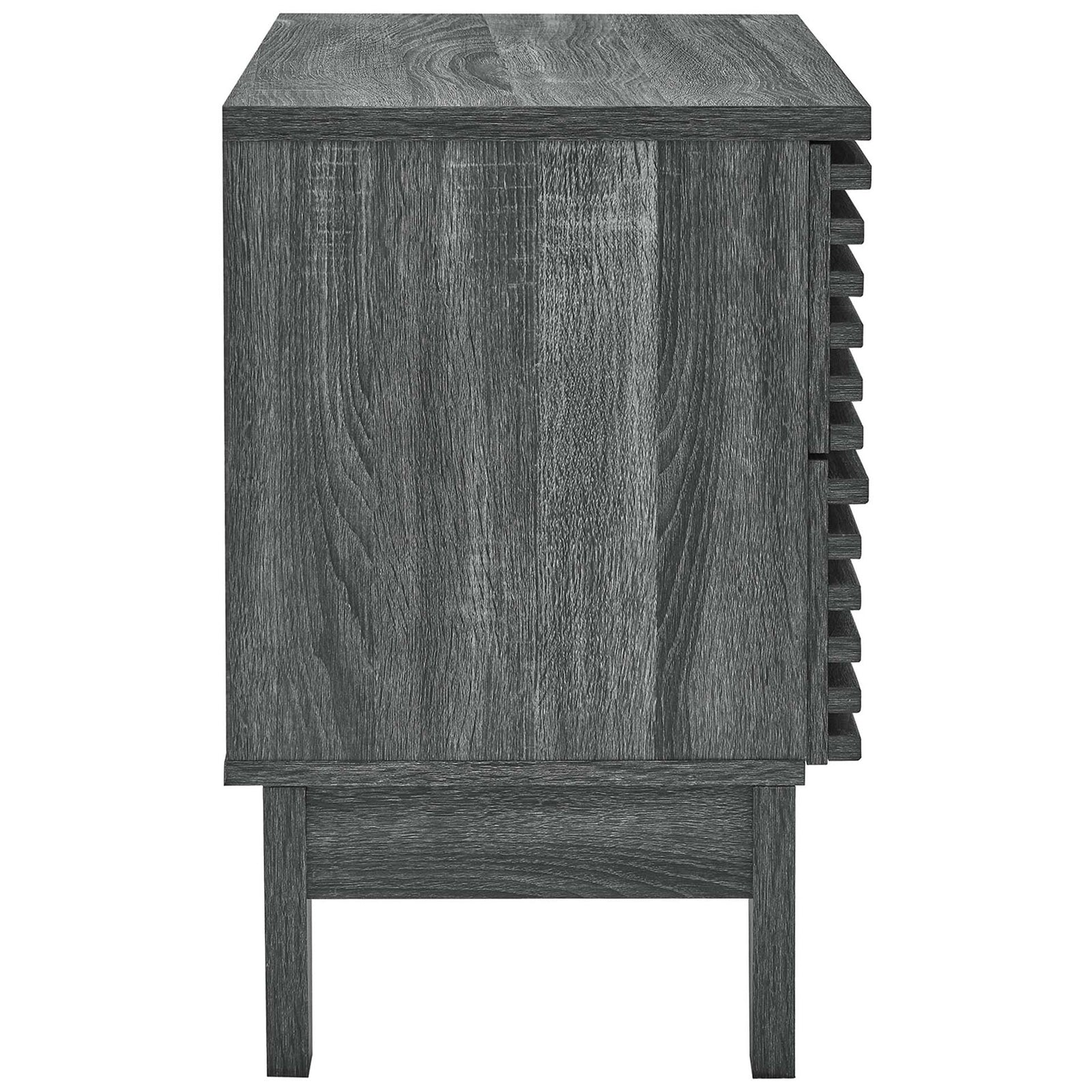 Side view of charcoal nightstand showing wood grain finish and clean lines || MOD-6964-CHA || side_studio