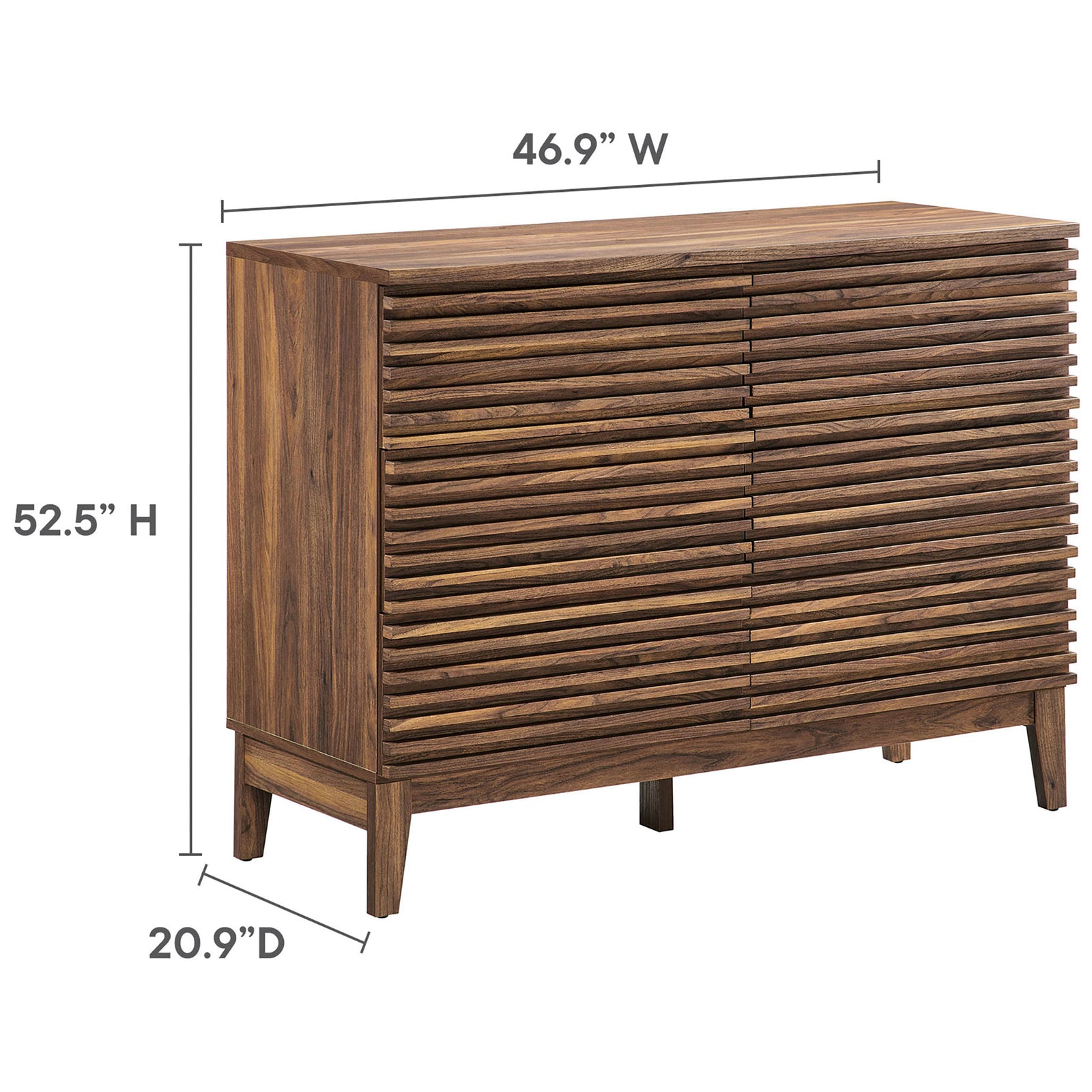 Dimension diagram details dresser height, width, and depth for easy room planning. || MOD-7204-WAL || dimension_studio