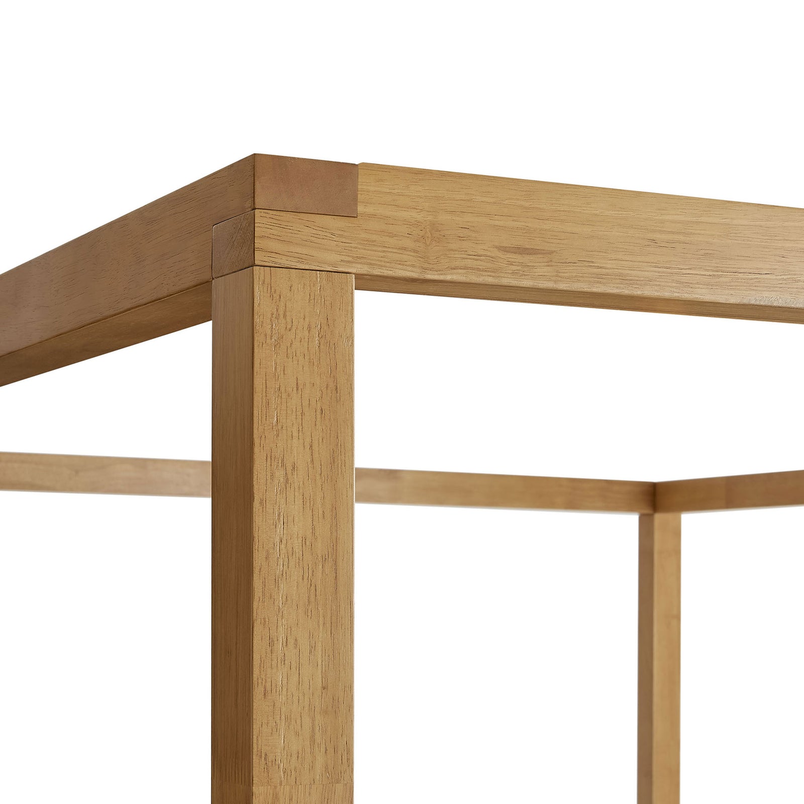 Precision canopy corner joinery with mitered detailing in a natural oak grain || MOD-7215-OAK || detail_studio