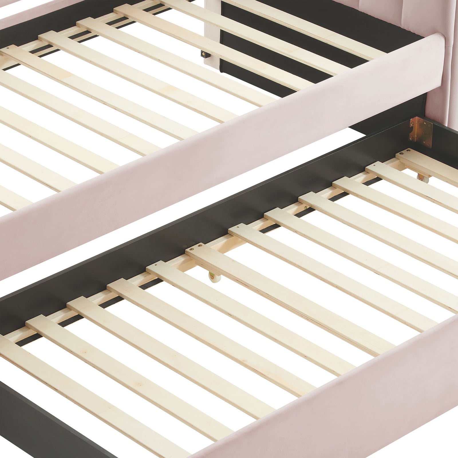 Dual wood slat systems provide supportive, noise-minimizing mattress ventilation || MOD-7234-PNK || detail_studio