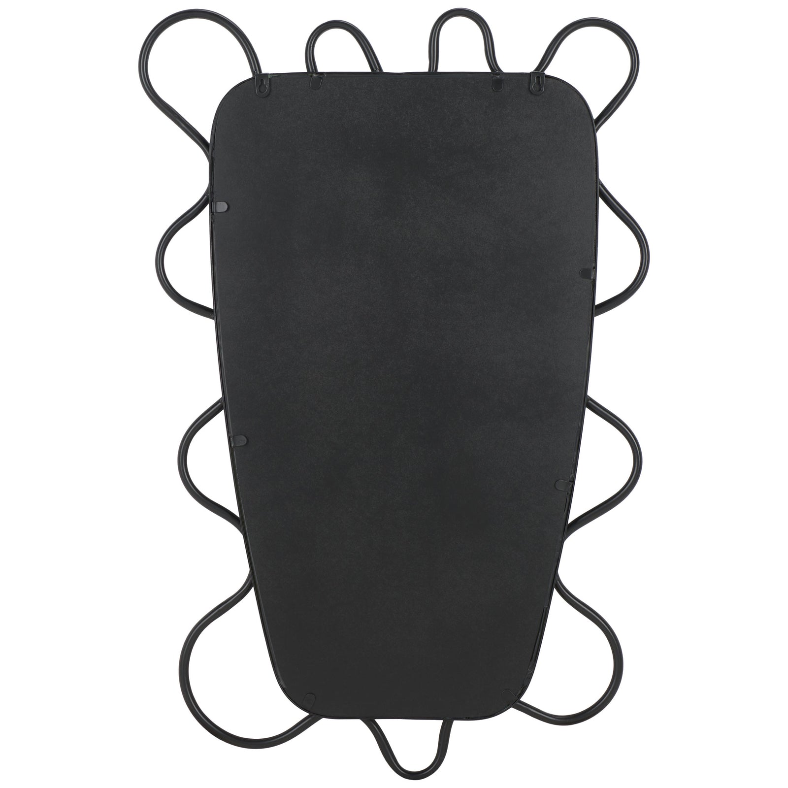 A smooth black back panel contrasts with the open curls of the metal frame || MRR2500A || back_studio