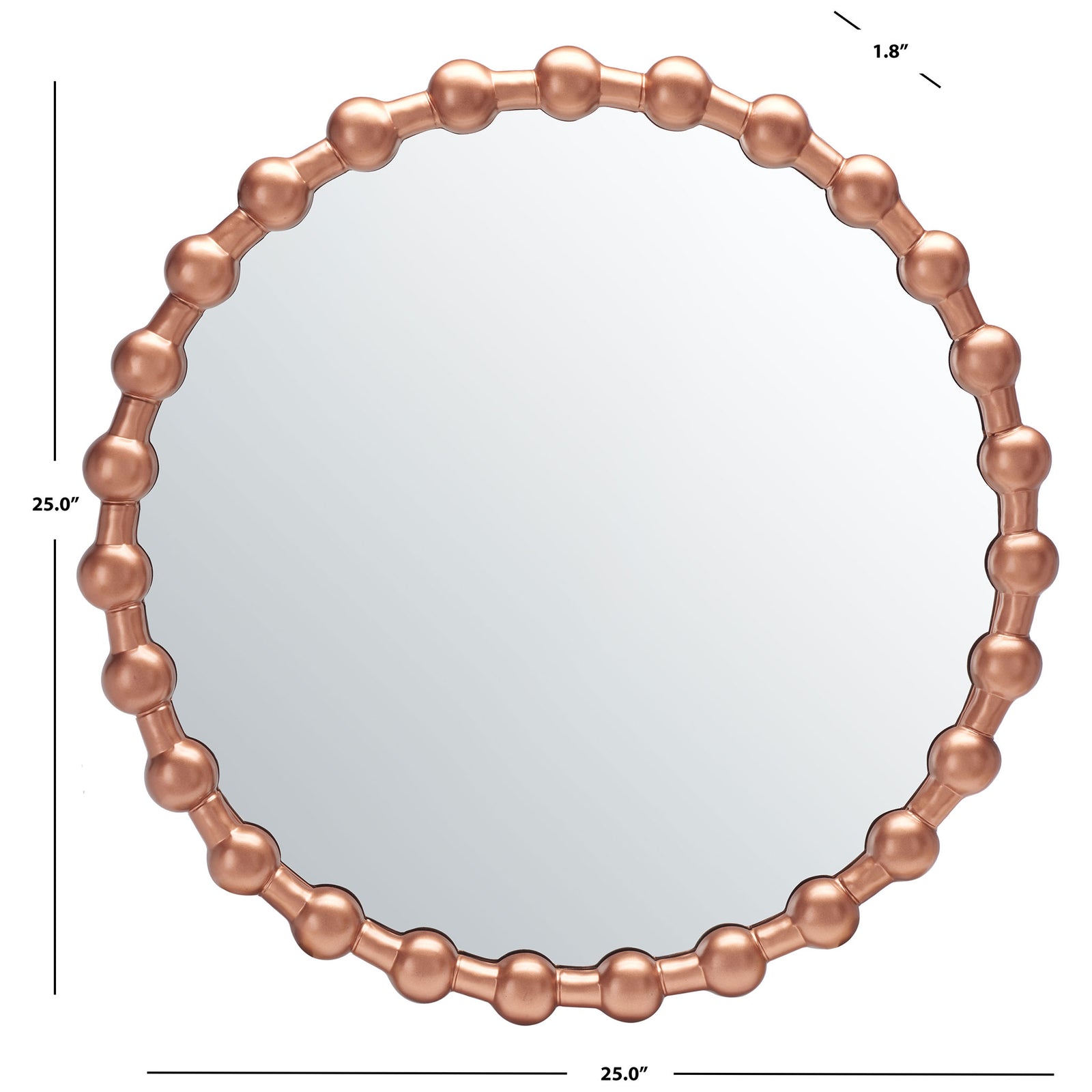 A 25-inch round mirror pairs a copper-finished frame with a slim 1.8-inch profile || MRR3053A || dimension_studio