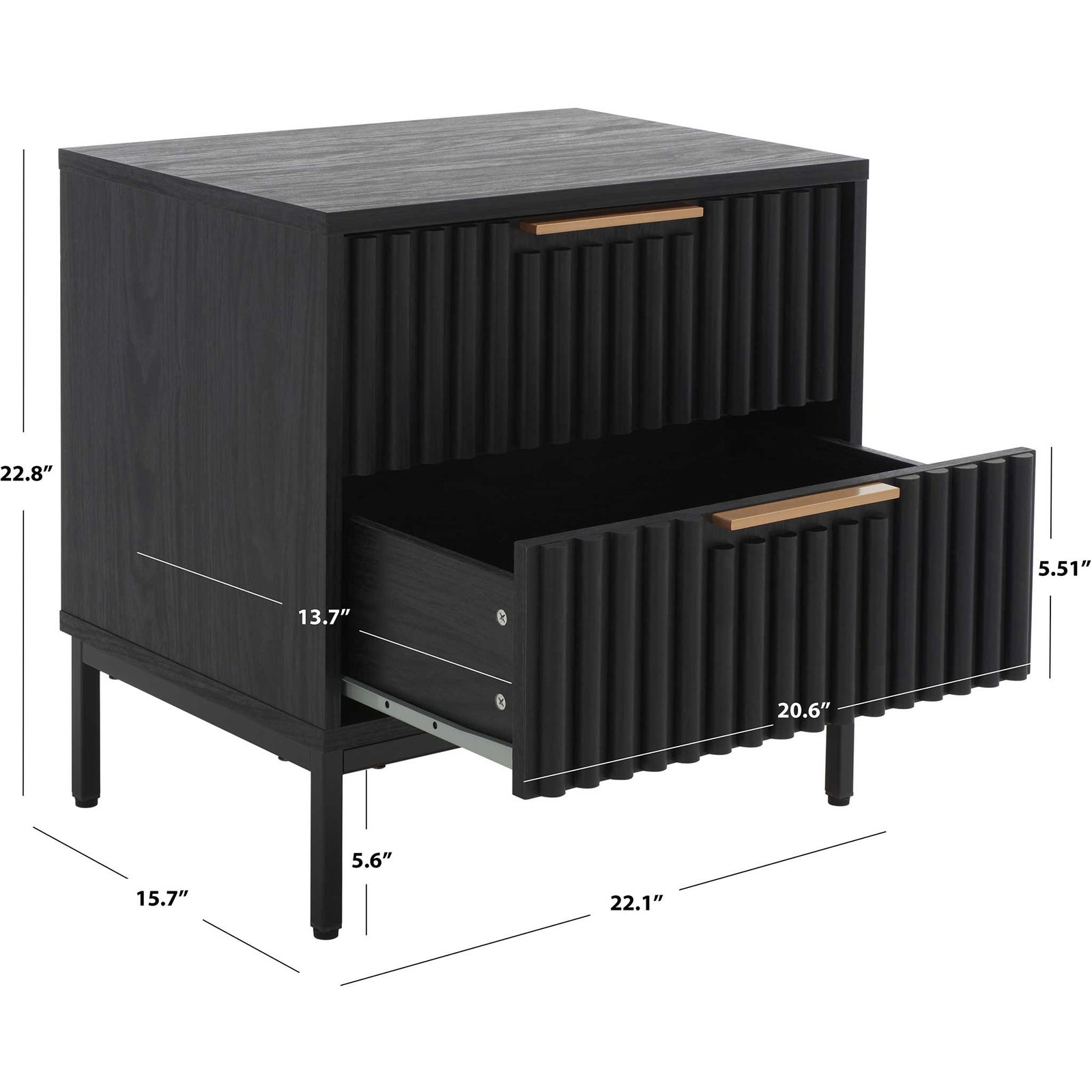 Compact profile with deep drawers and an elevated base for modern, clutter-free storage || NST9605B || dimension_studio