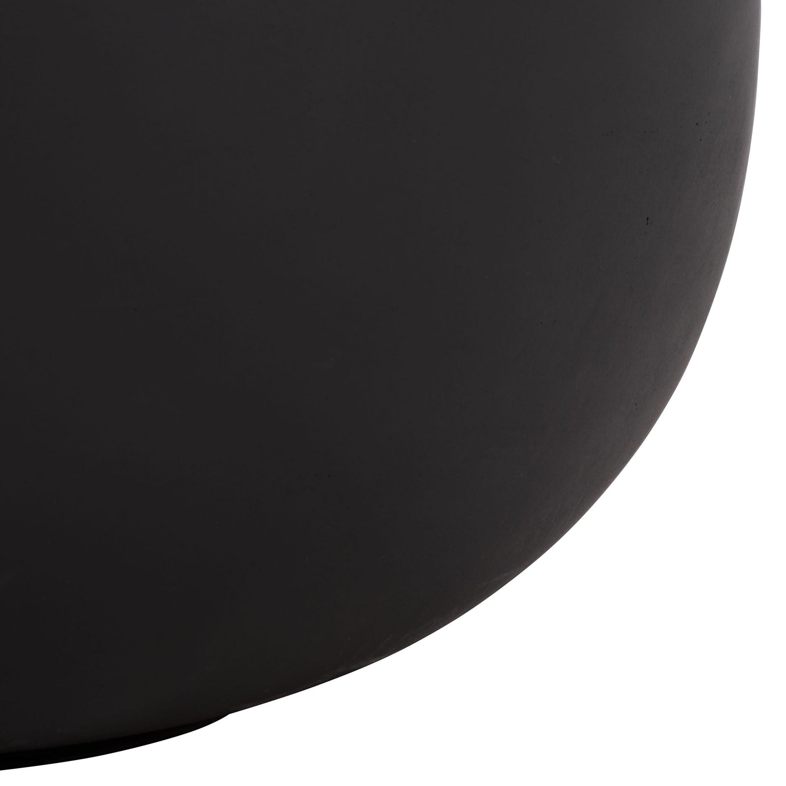 Gently rounded base of a tall black planter with a smooth, matte finish || PAT1400A || leg_studio