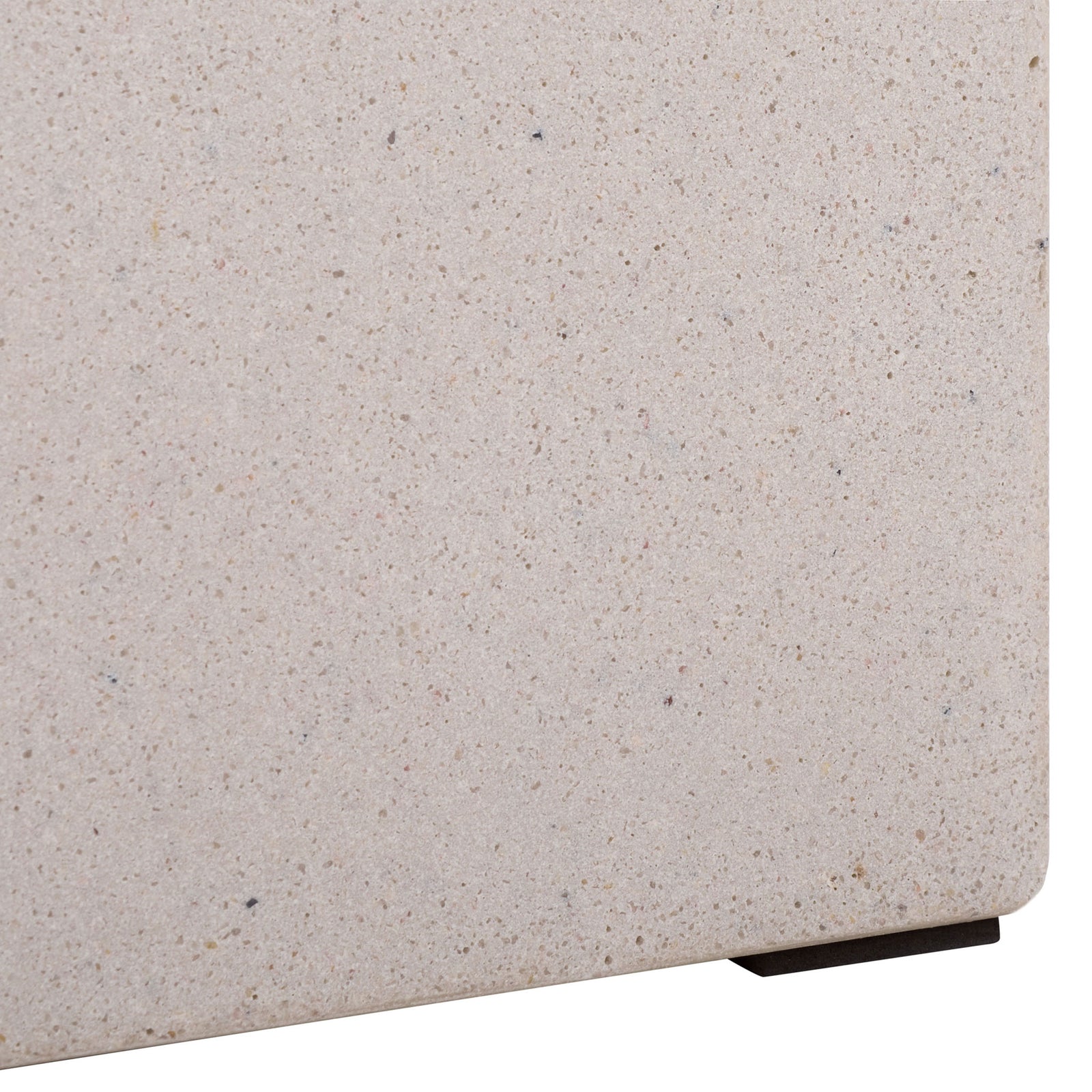 A subtle raised foot supports the tall planter's speckled beige base || PAT1402B || leg_studio