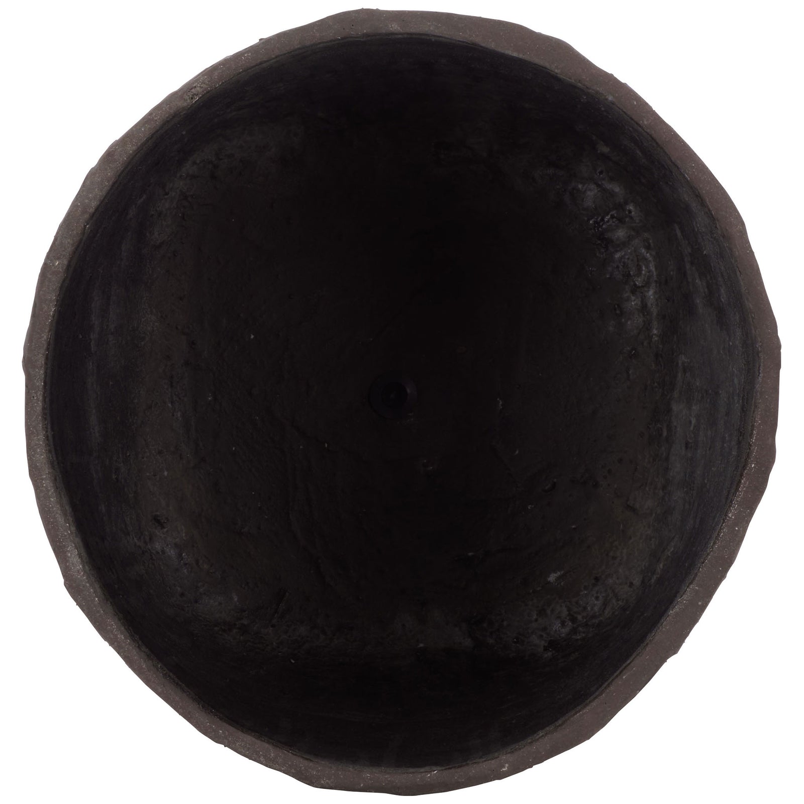 A deep round cavity and small central drain sit within the dark brown rim. || PAT1408A || top_studio