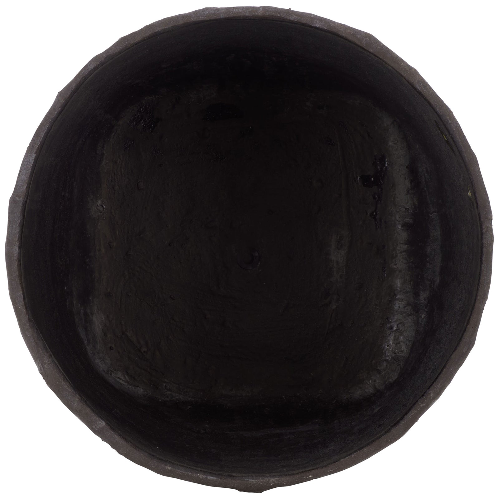 A thick brown rim encircles the dark planting cavity and small drainage opening. || PAT1409A || top_studio