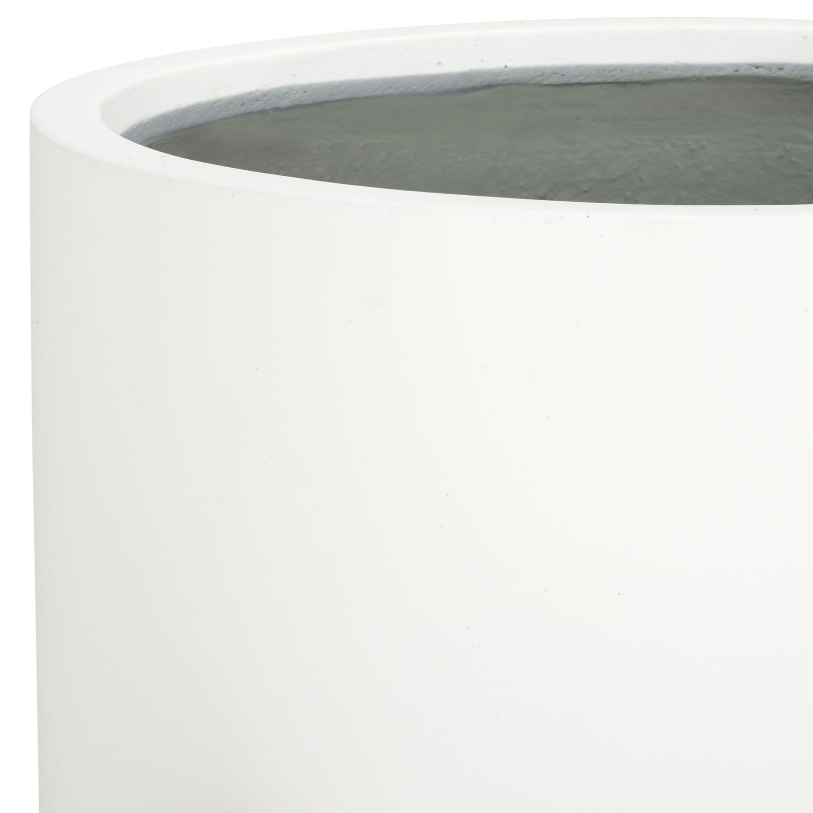 A smooth white surface curves into a broad rim above the contrasting gray interior. || PAT1514C || detail_studio