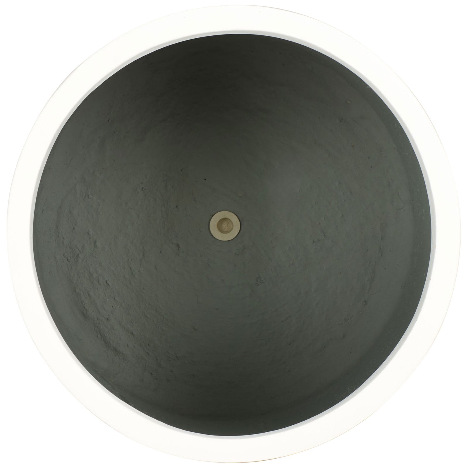 A white circular rim frames the gray interior and centered drainage opening || PAT1516C || top_studio