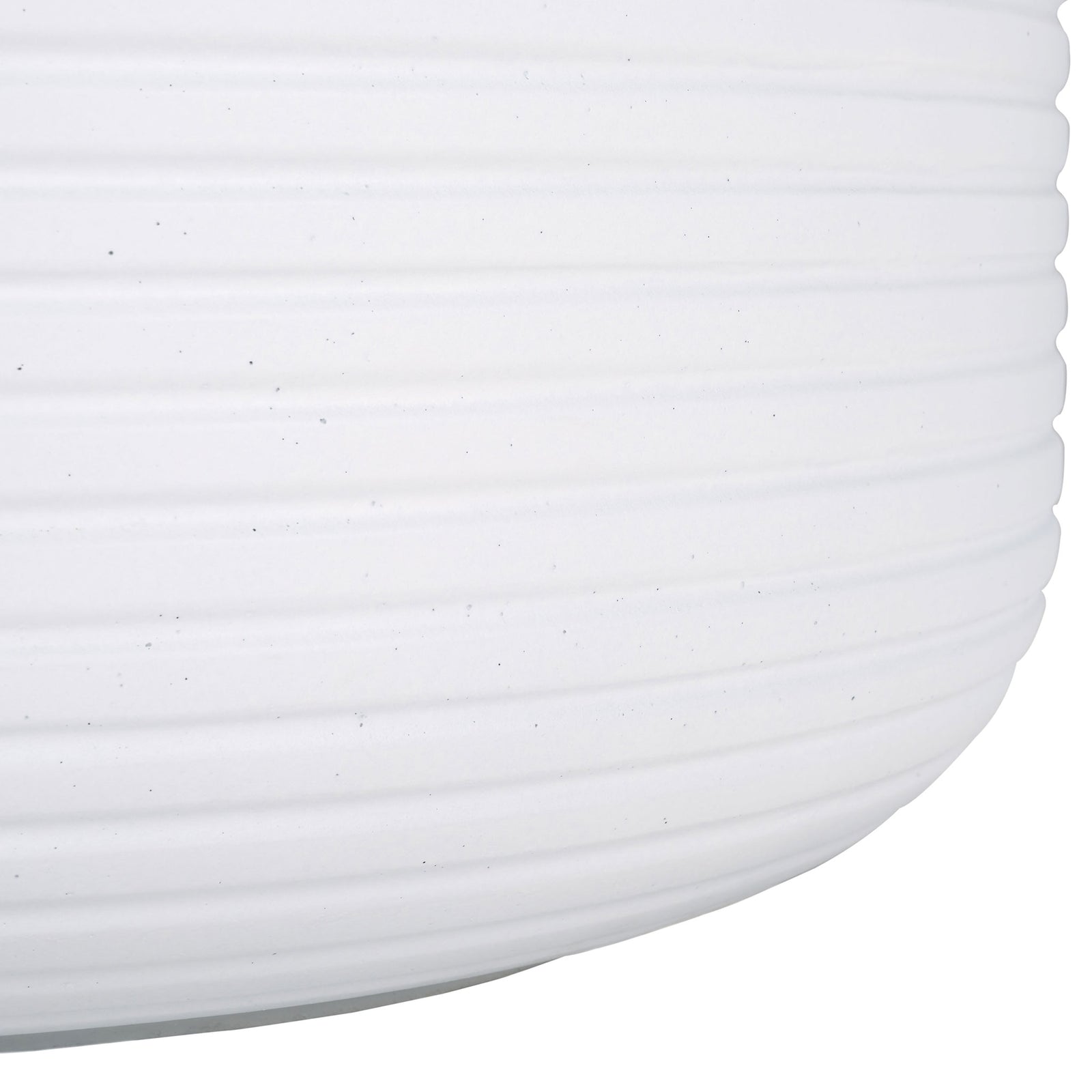 The white planter's rounded base softens the clean lines of its layered ribbed sides || PAT1531C || leg_studio