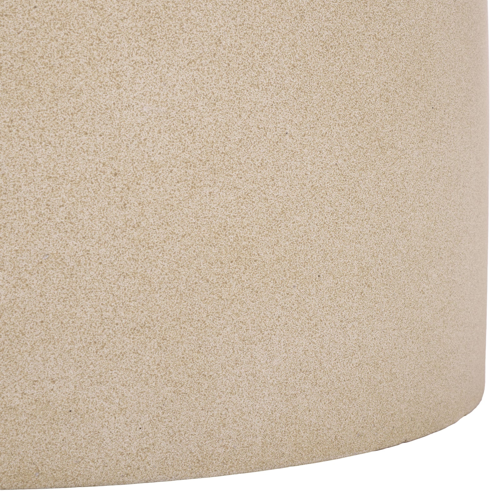 Rounded beige pedestal base has a subtly speckled, stone-like appearance. || PAT1546B || leg_studio