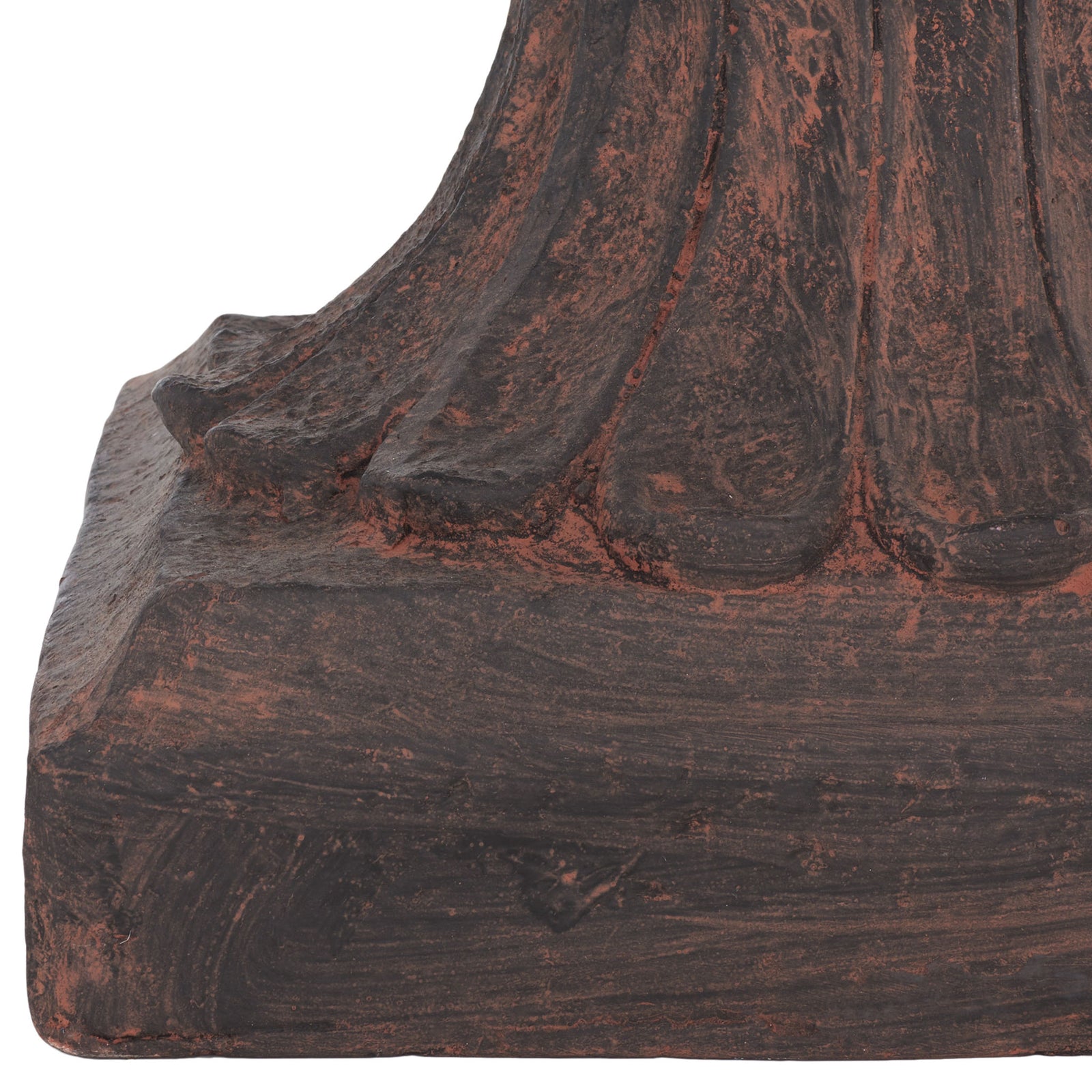 The fluted pedestal rests on a substantial square base with a warm, timeworn brown finish. || PAT5038B || leg_studio