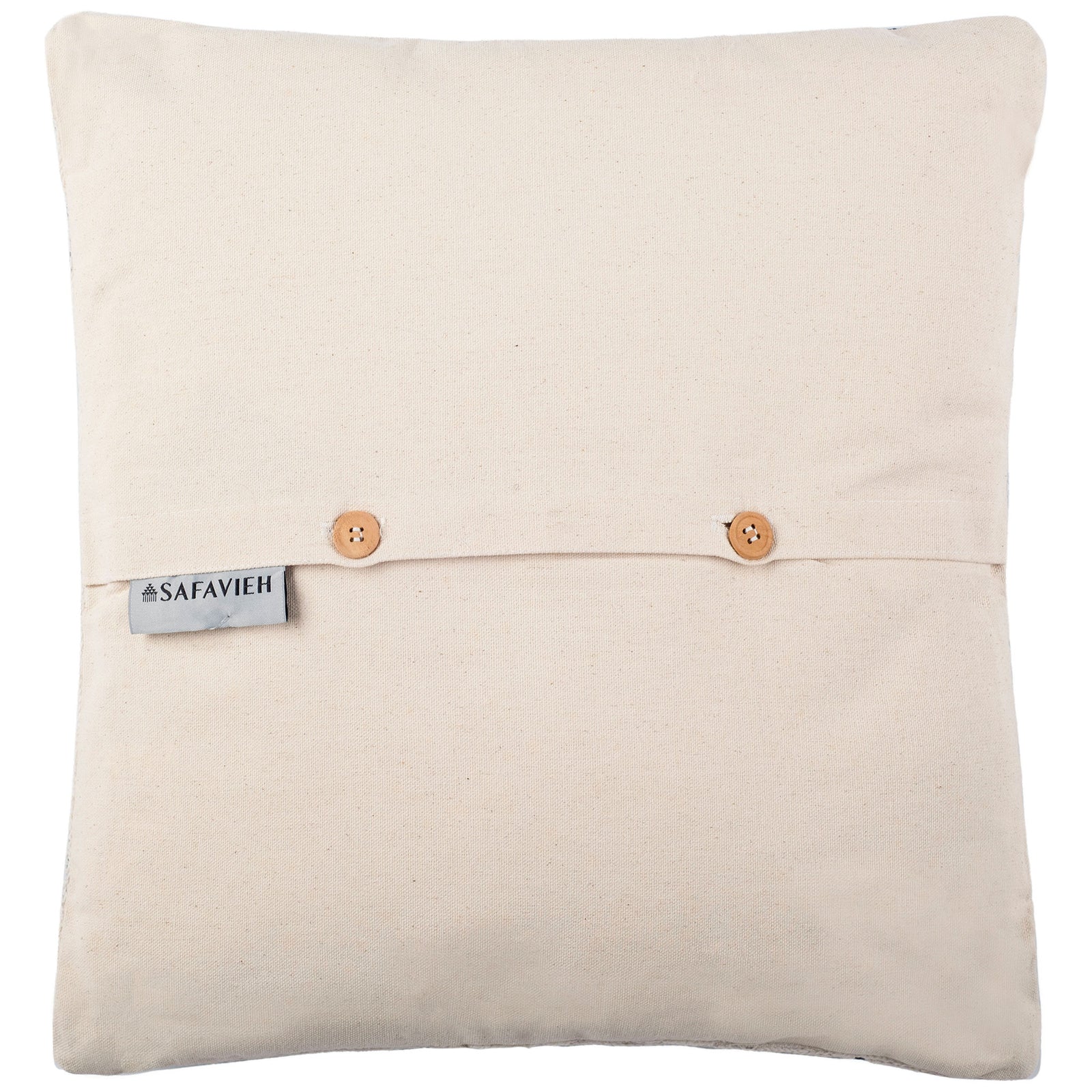 A smooth ivory fabric back features two tan buttons and a neat overlapping closure. || PIL102G-1818 || back_studio