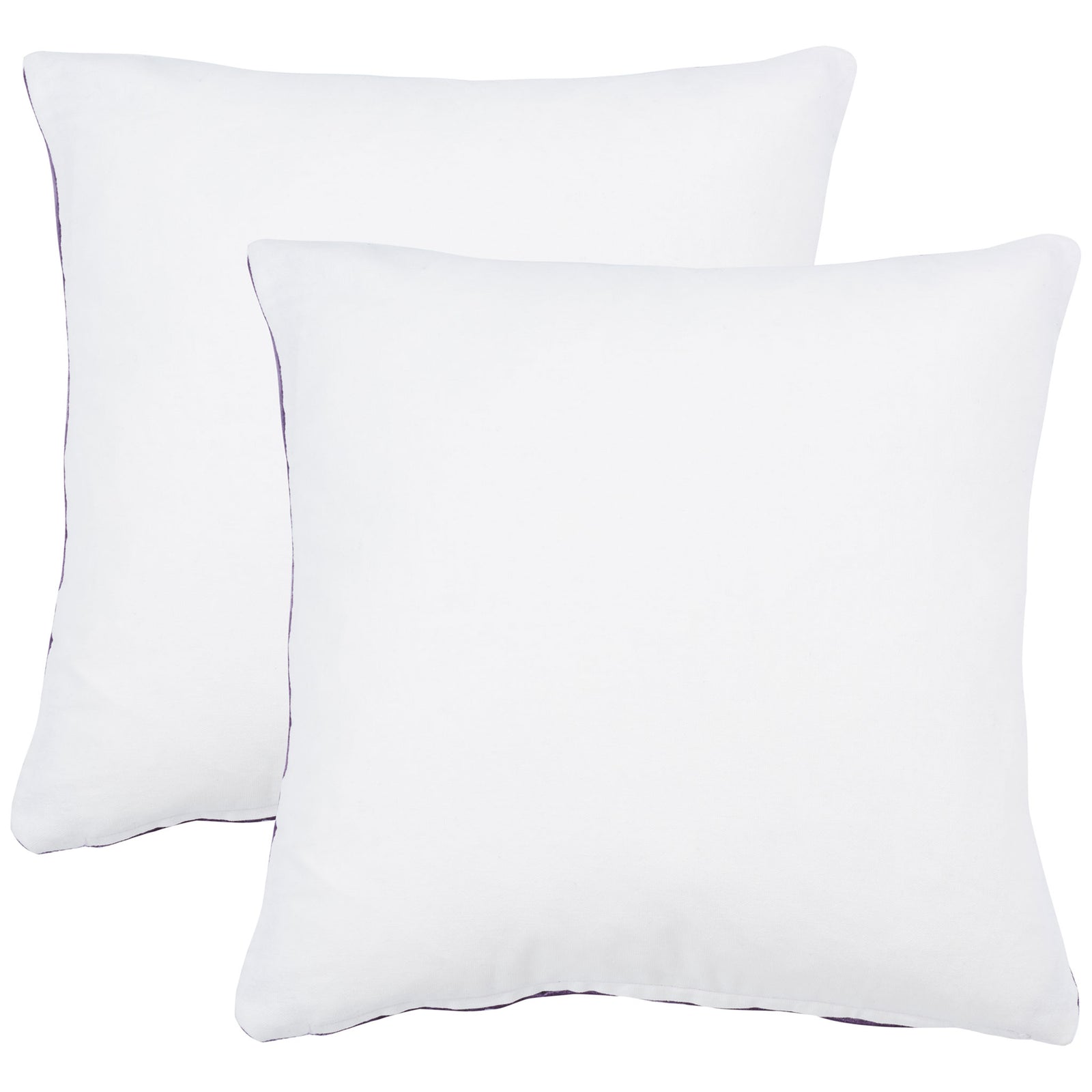 The purple pillow pair reverses to clean white cotton with slim colored edges || PLS503E-2222-SET2 || back_multi_studio