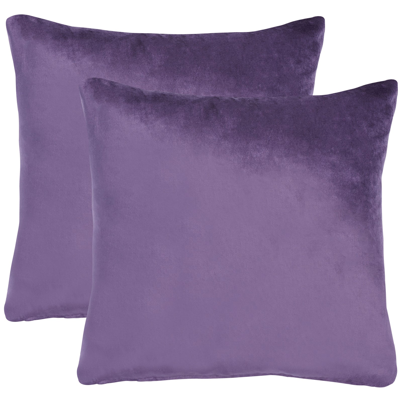 A pair of 22-inch purple pillows offers rich violet color and soft, plush curves || PLS503E-2222-SET2 || front_multi_studio