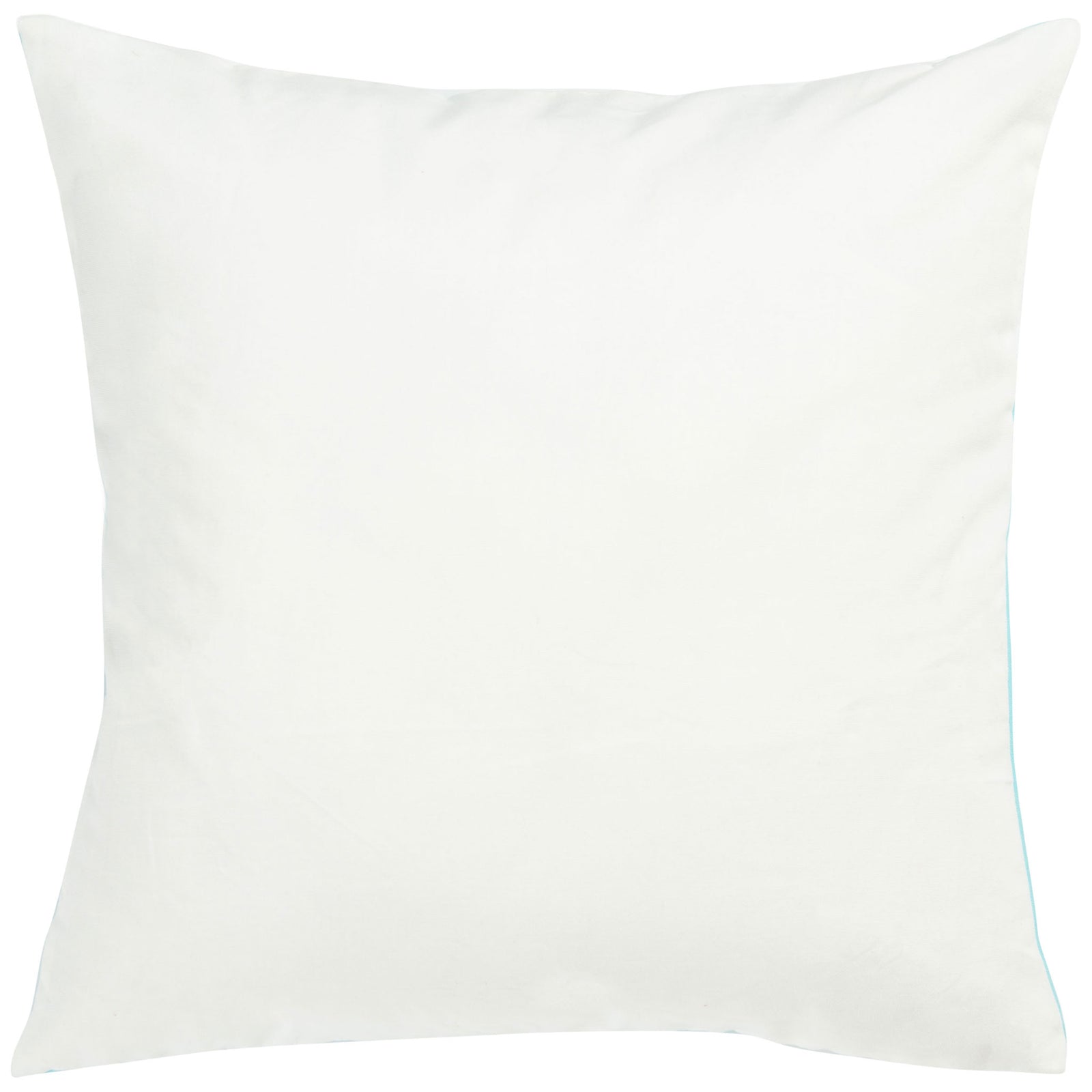A smooth white reverse gives this square accent pillow a clean, versatile finish || PPL263C-1818 || back_studio