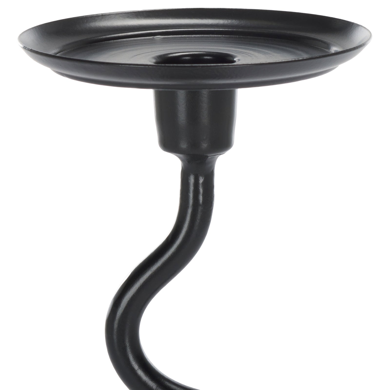 A shallow black candle tray and sculpted iron neck add definition to the wavy design || RDC2502A-SET2 || detail_studio