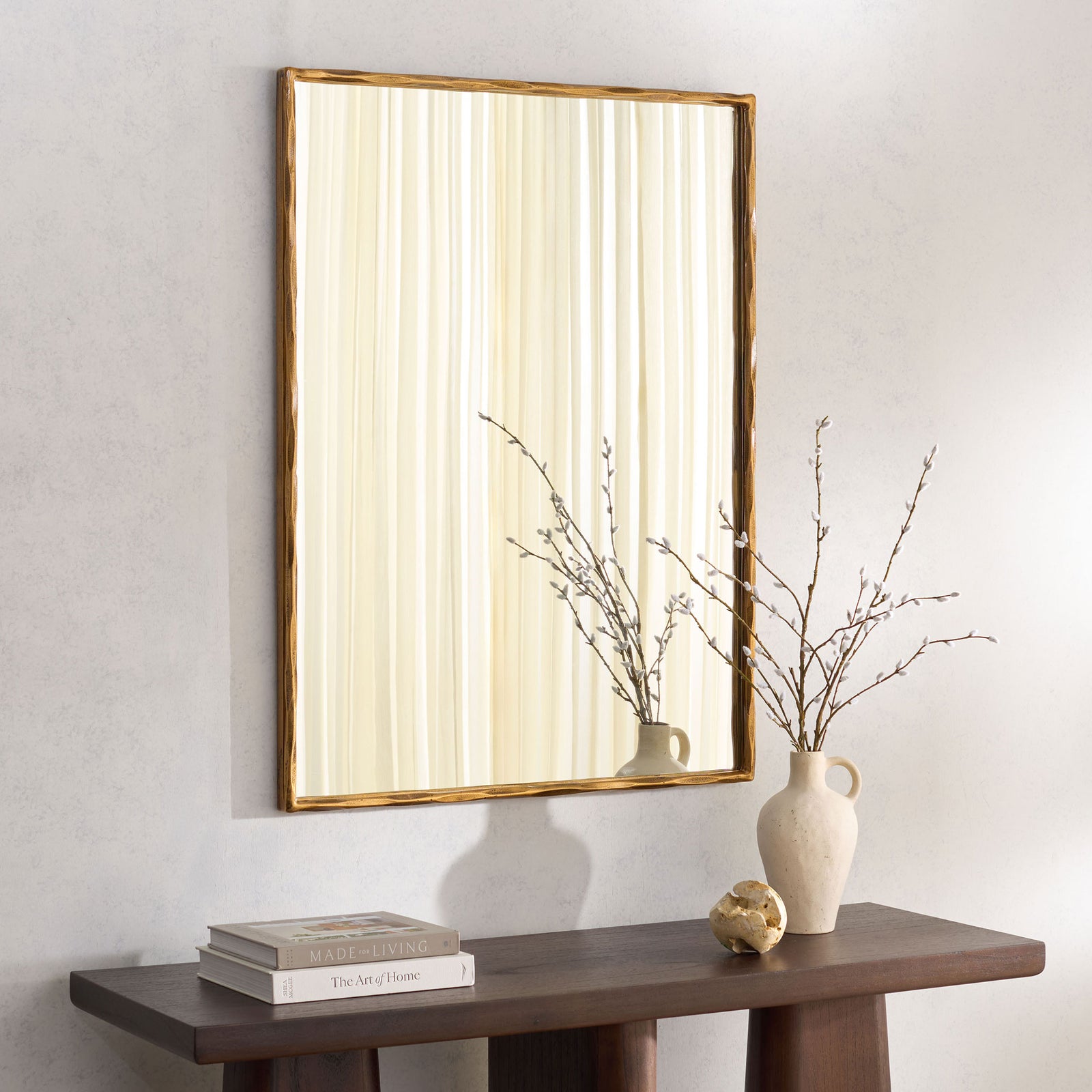 Tristan Rectangle Mirror Brass