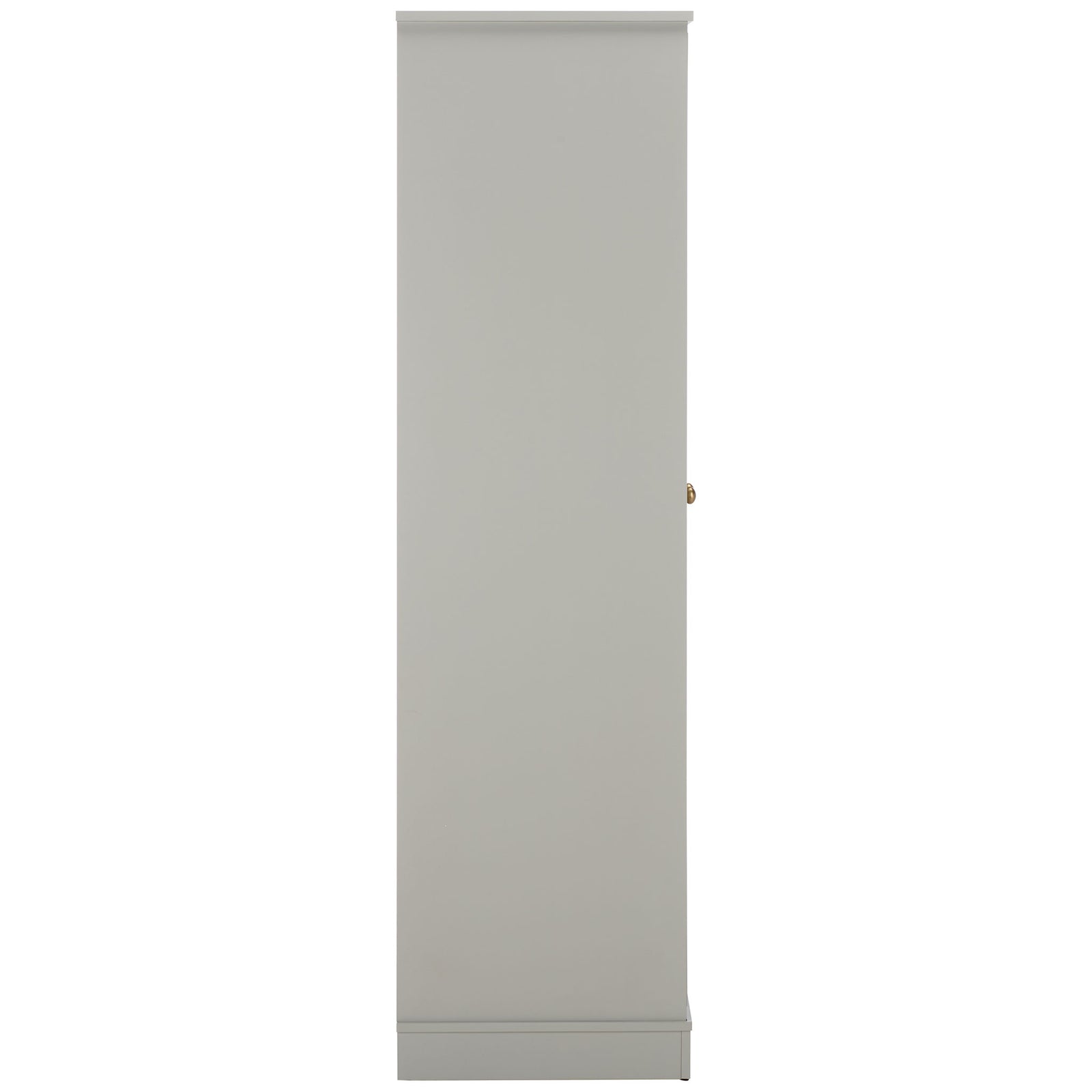 Smooth light gray side panels pair with an overhanging top and matching plinth. || STG3102A-2BX || side_studio