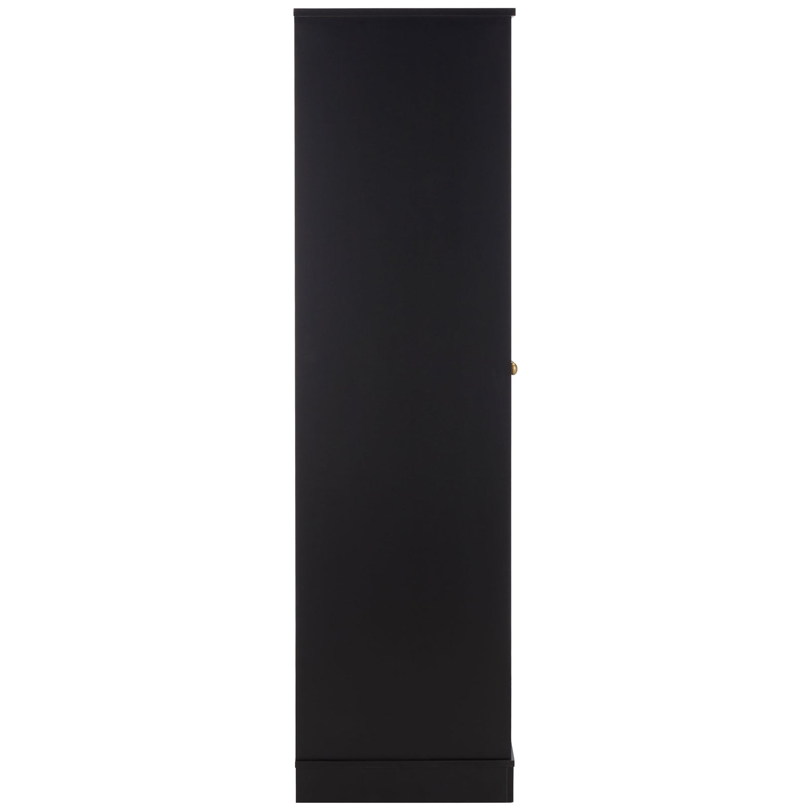 A broad black side panel rises from a sturdy plinth to a slim overhanging top. || STG3103C-3BX || side_studio
