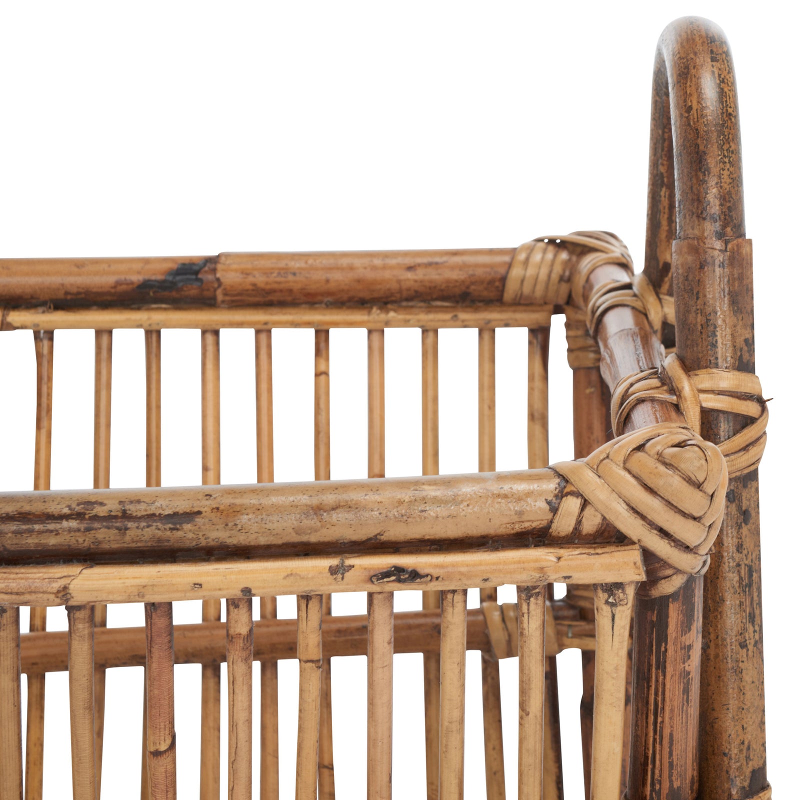 Wrapped rattan joints, smooth rails, and slender slats lend natural, artisan texture || STG6500A || detail_studio