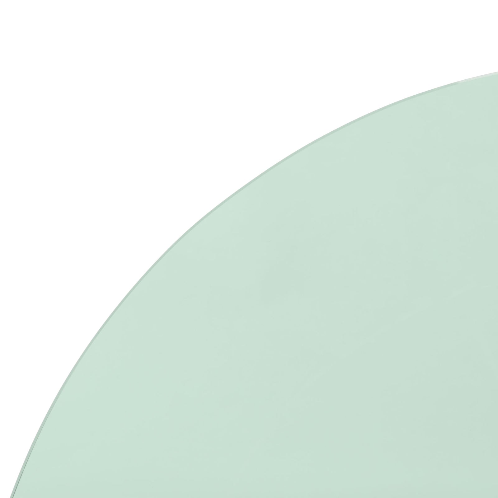 A softly curved edge highlights the pale green tint of the tempered glass. || STG7300A || detail_studio