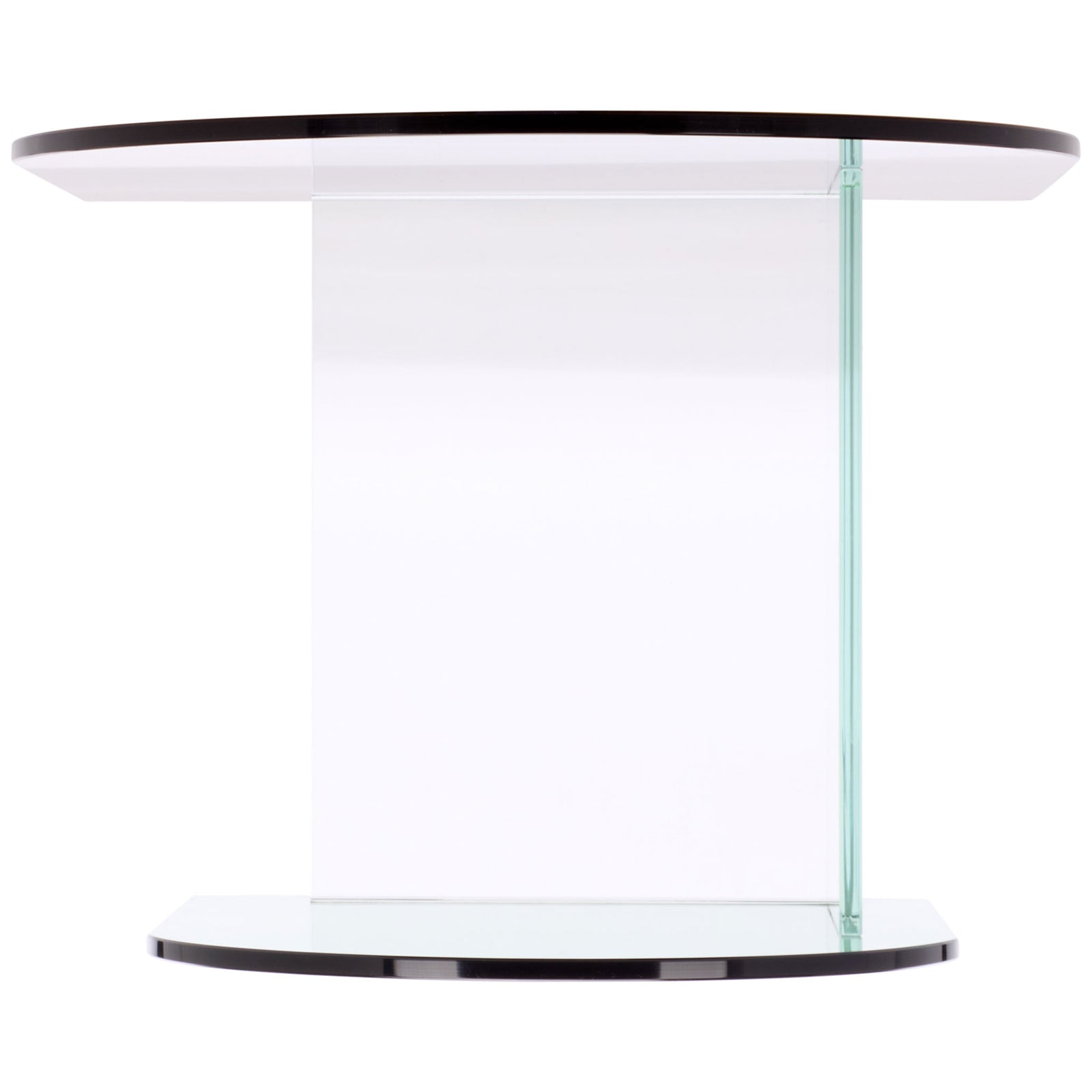 Polished glass edges and a transparent shelf create a sleek, open design || STG7301A || top_studio