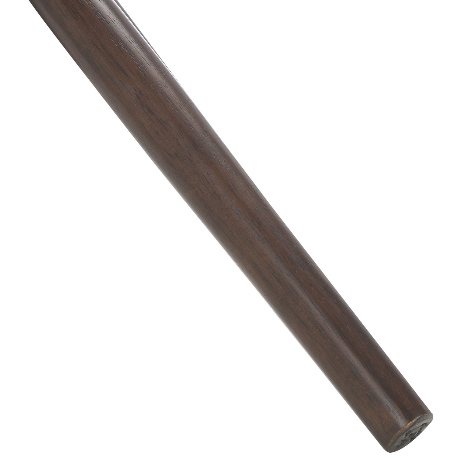 Dark walnut wood grain accents one of the coat stand's long, angled feet || STG8500B || leg_studio