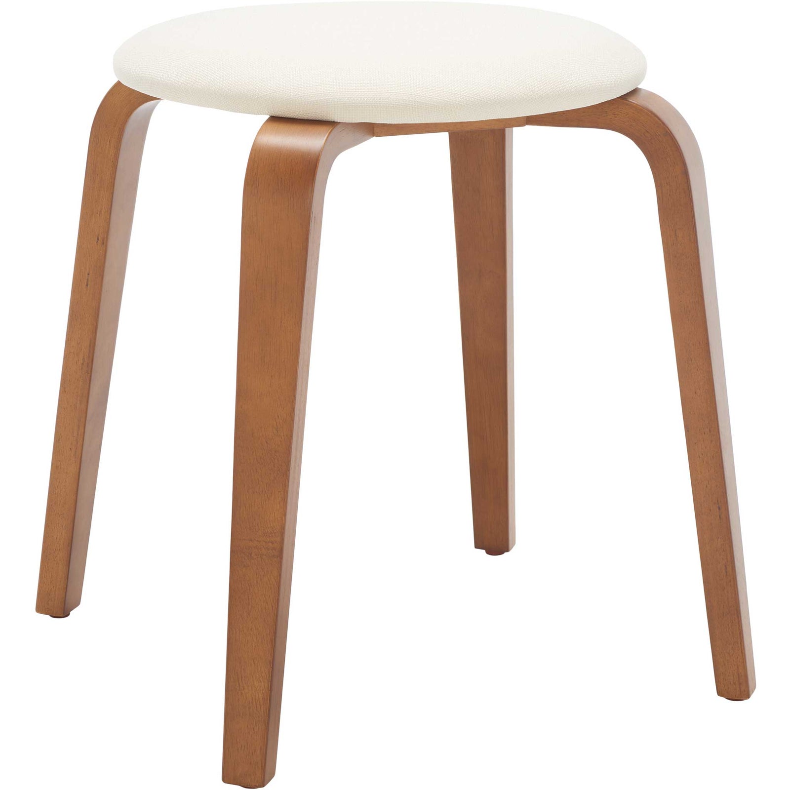 Curved bentwood legs and a plush cream seat create a light, airy silhouette || STL1001B || front_angle_studio