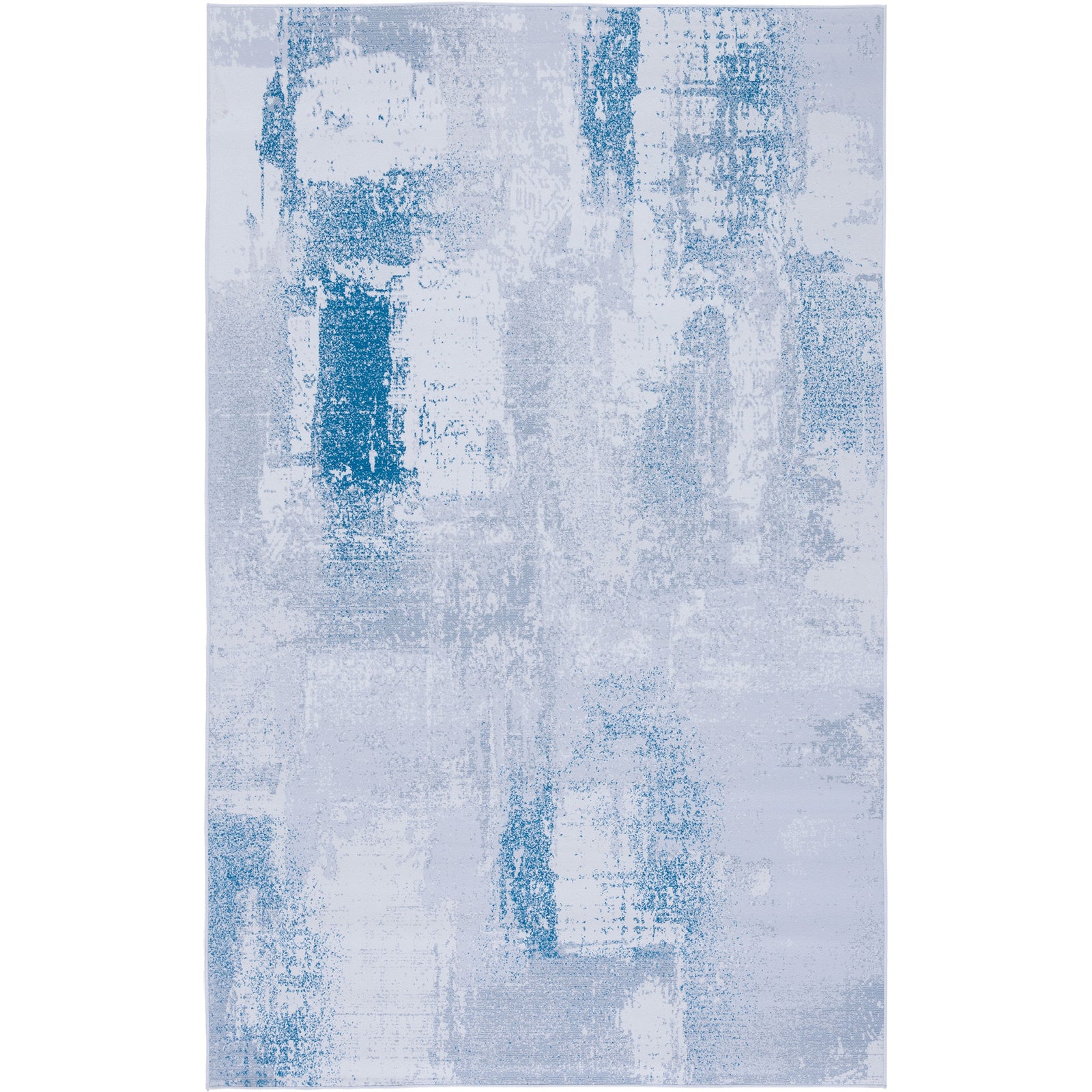 Abstract gray and blue rug with modern pattern and slim, smooth profile || TAC814F-5 || top_studio