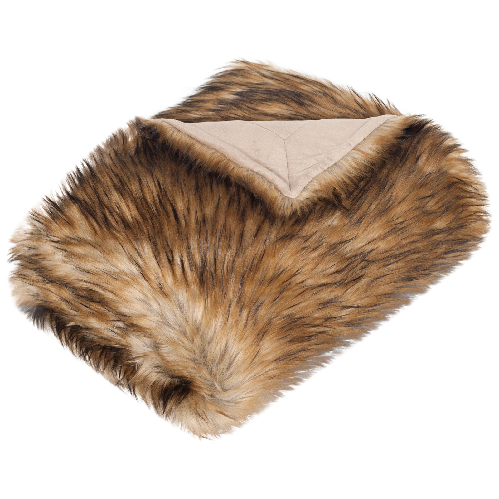 Long tawny and dark brown fibers give this throw woodland-inspired texture. || THR703A-5060 || front_angle_studio