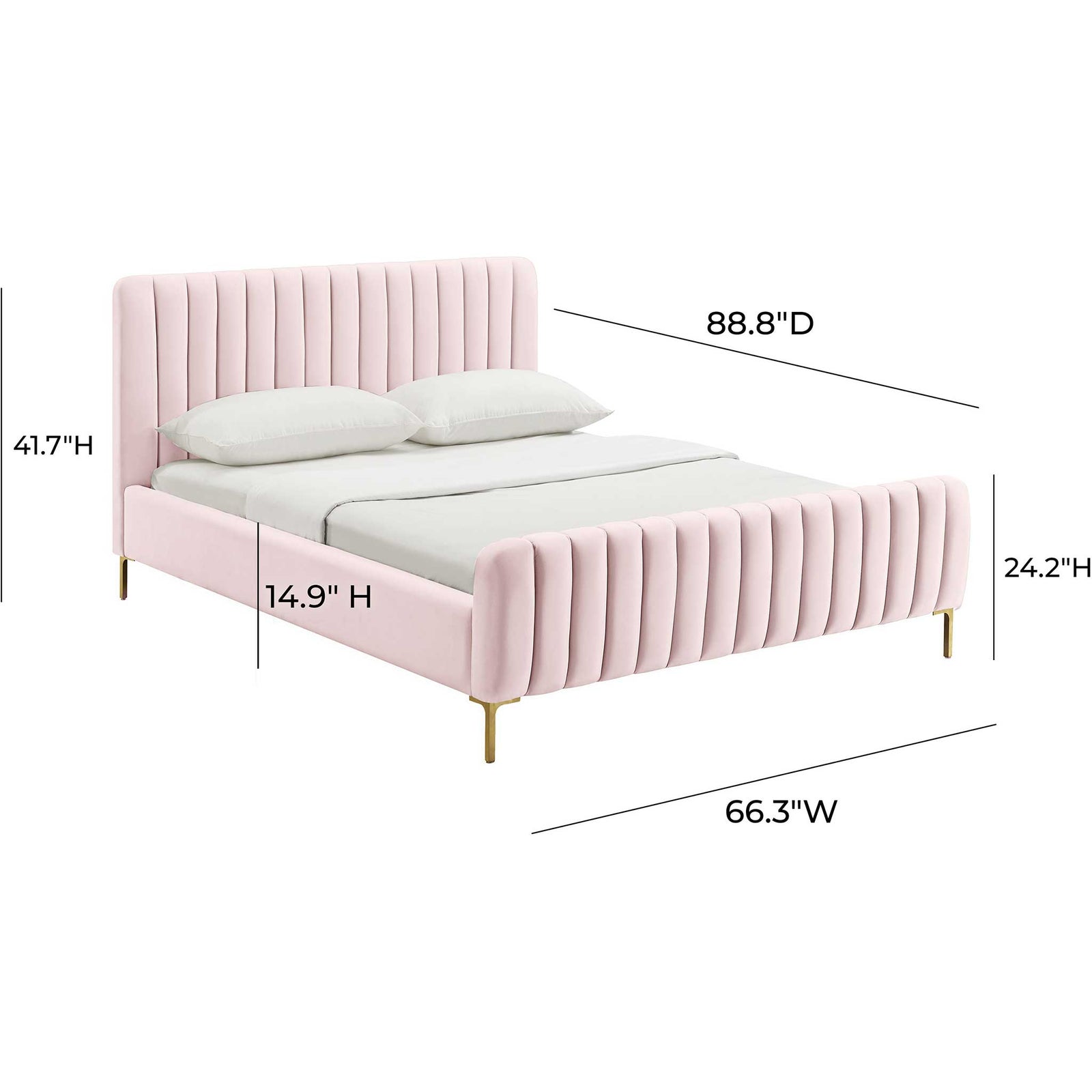 Angelina Velvet Bed Blush