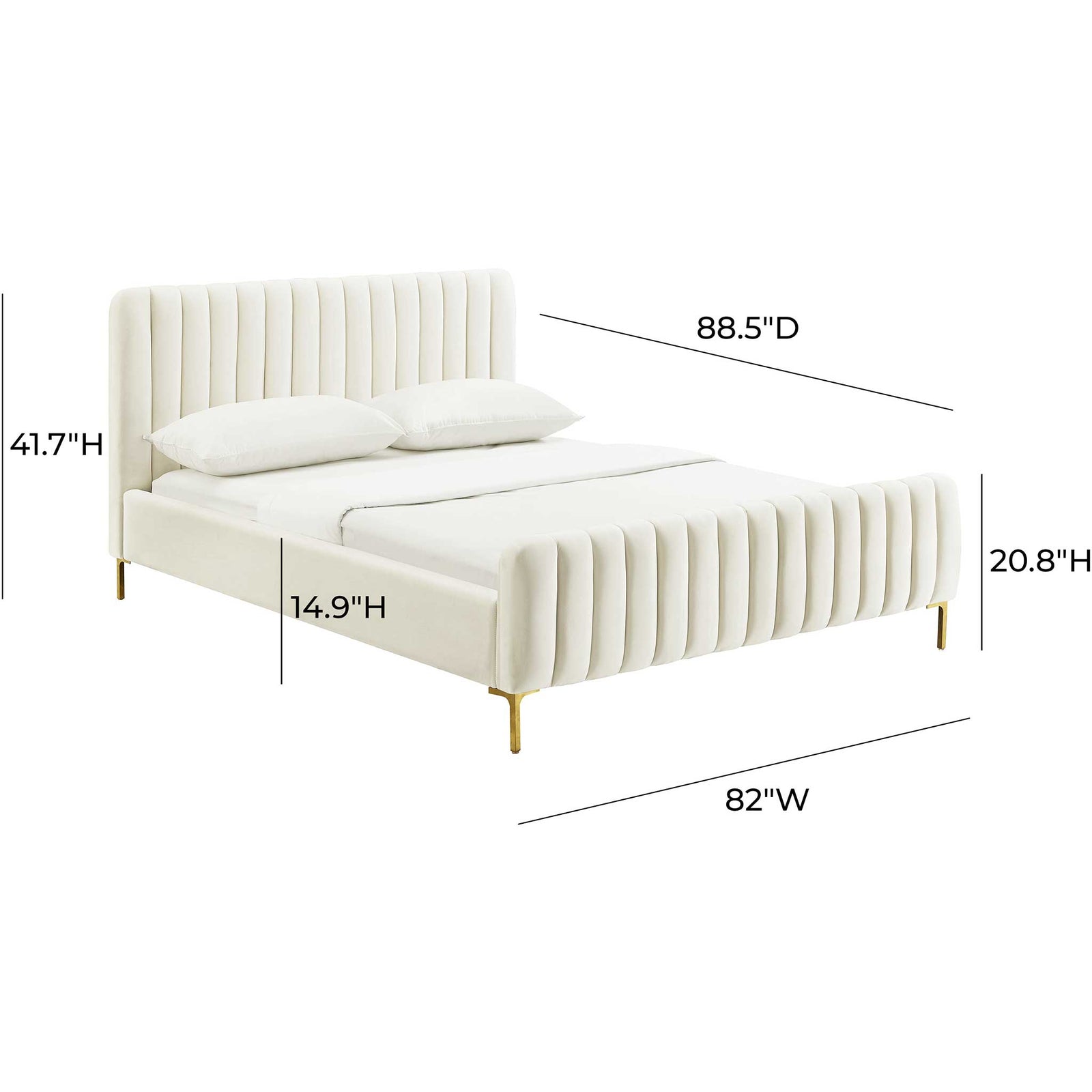 Angelina Velvet Bed Cream