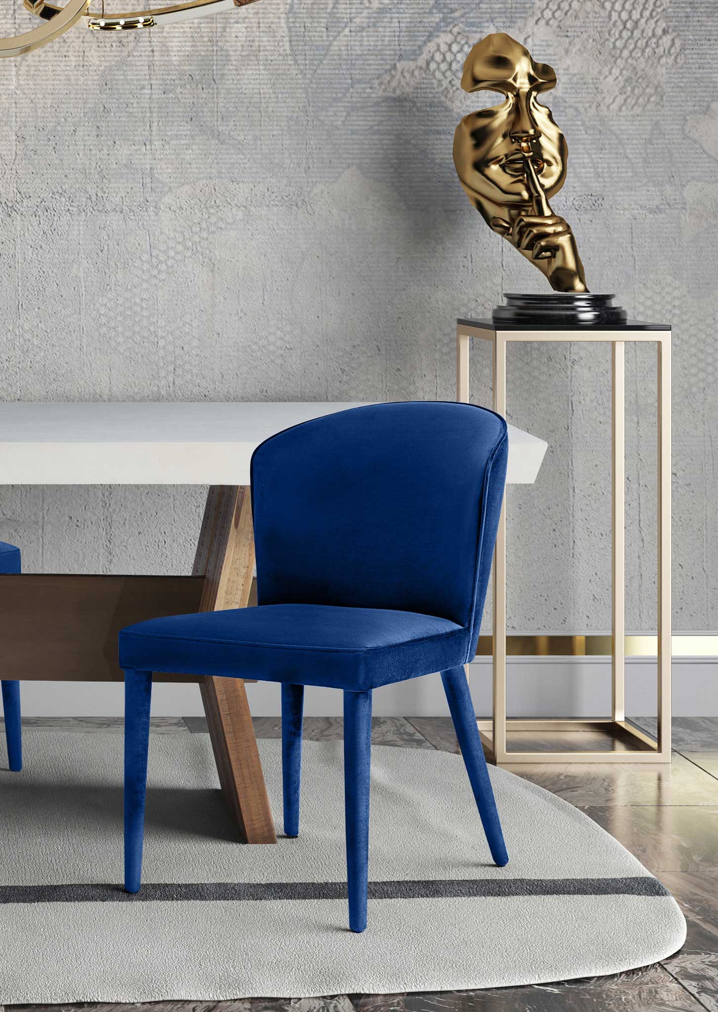Mason Velvet Chair Navy