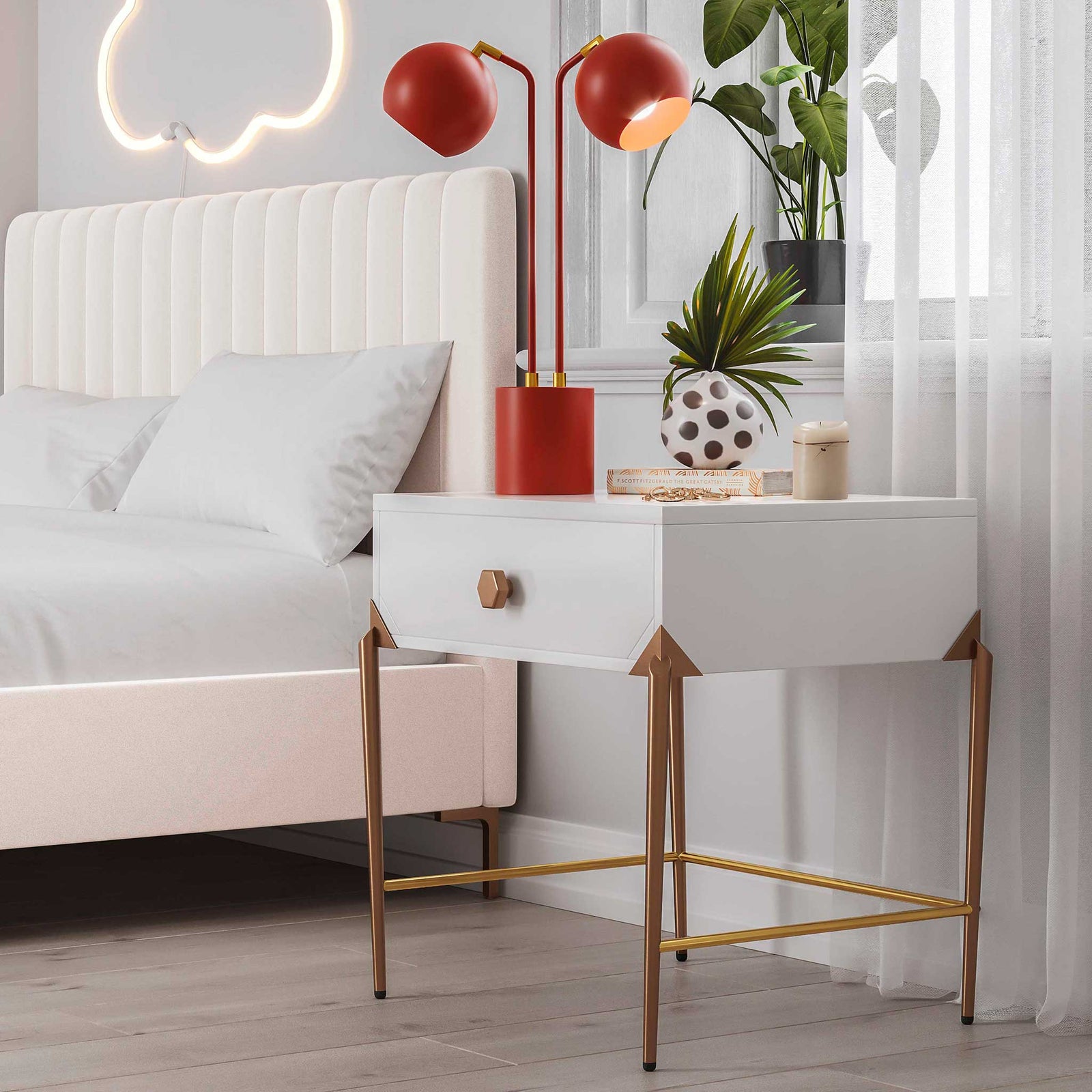 Angelina Velvet Bed Cream