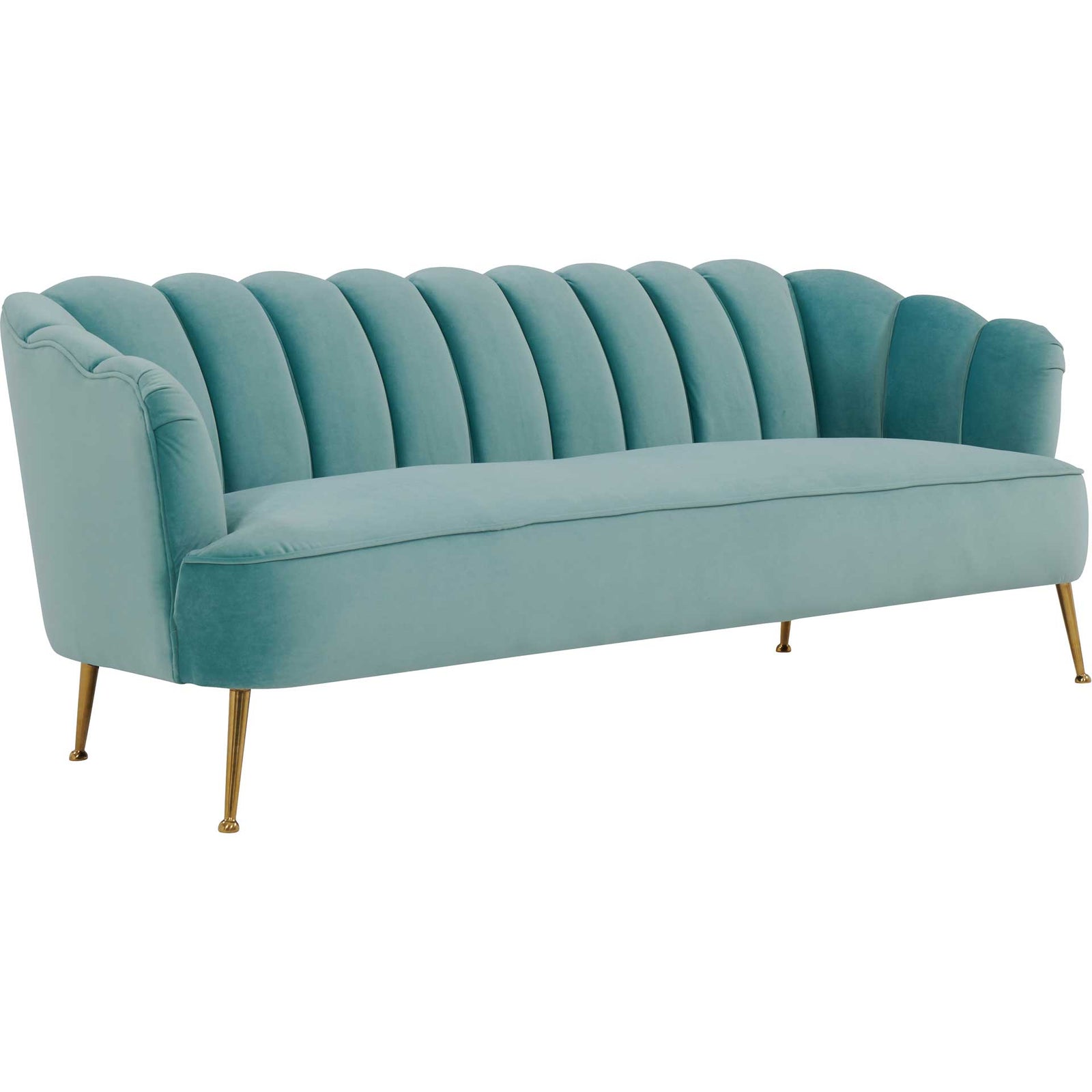 Dalton Velvet Sofa Sea Blue