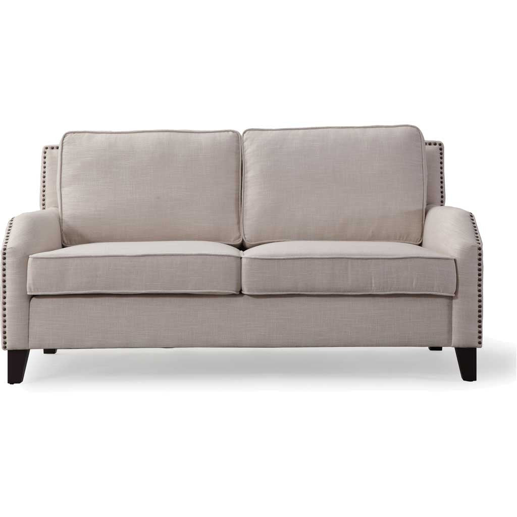 Halluin Beige Linen Loveseat