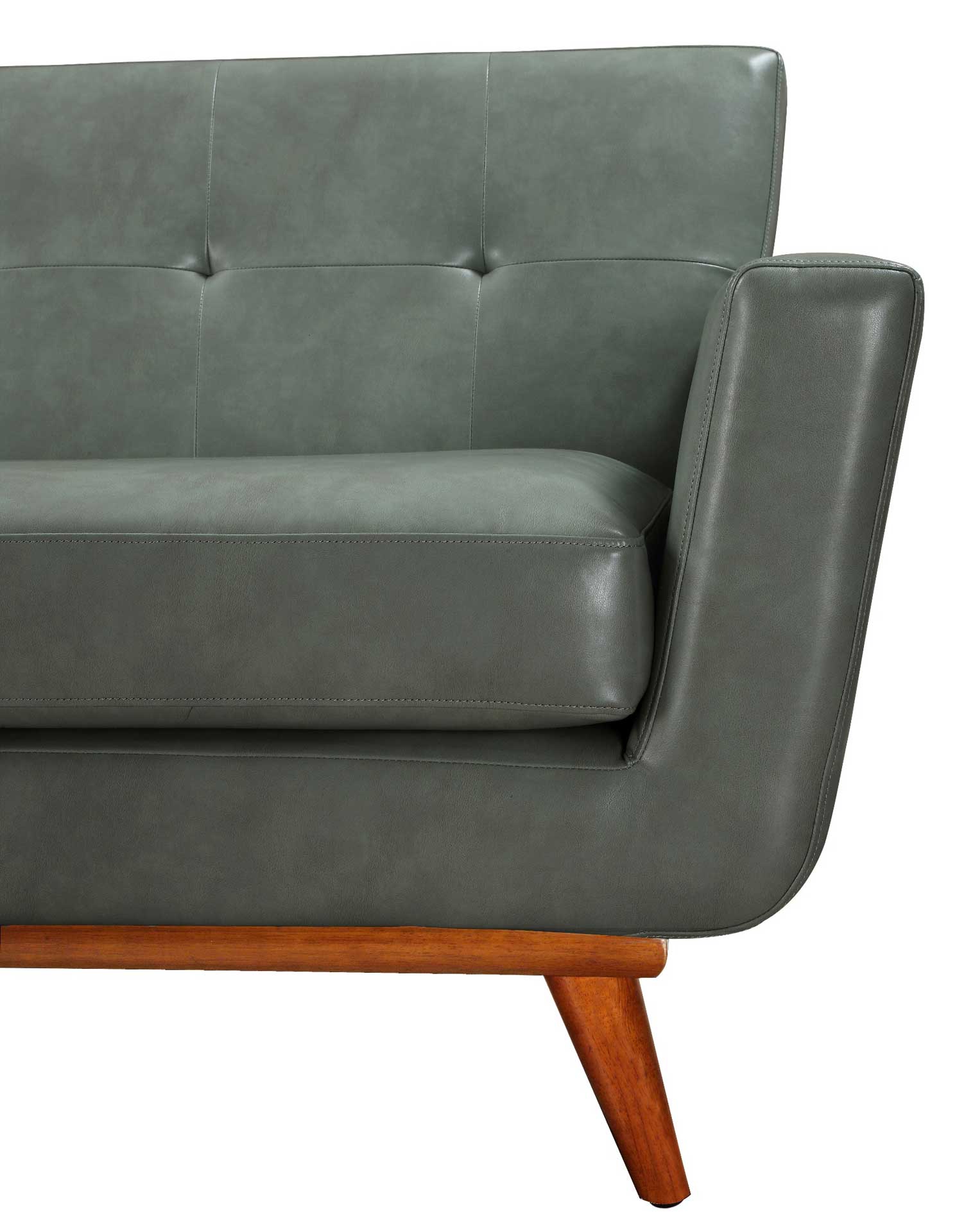 Lynette Leather Sofa Smoke Gray