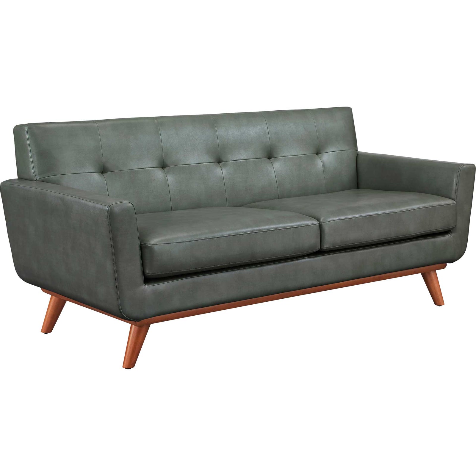 Lynette Leather Loveseat Smoke Gray