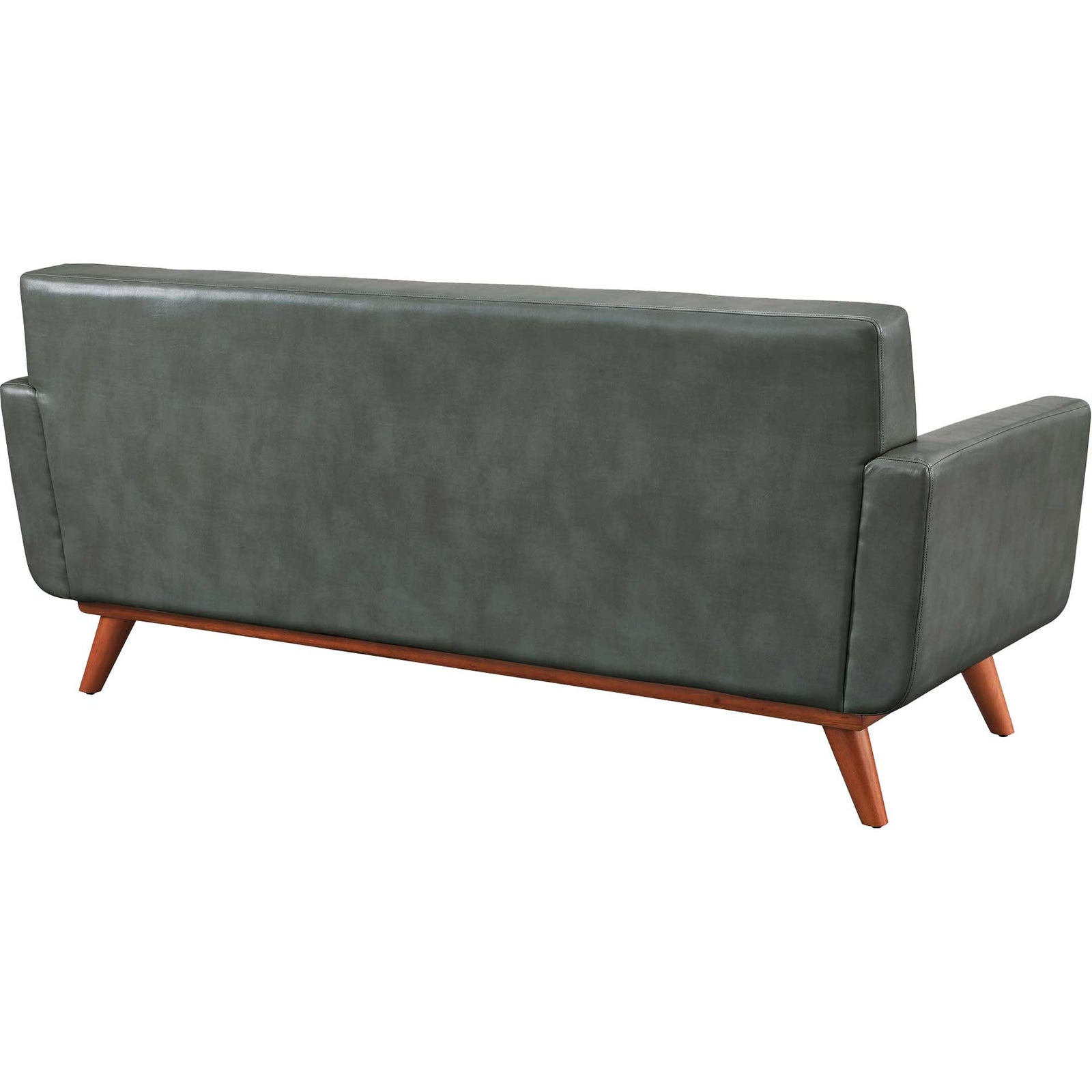 Lynette Leather Loveseat Smoke Gray