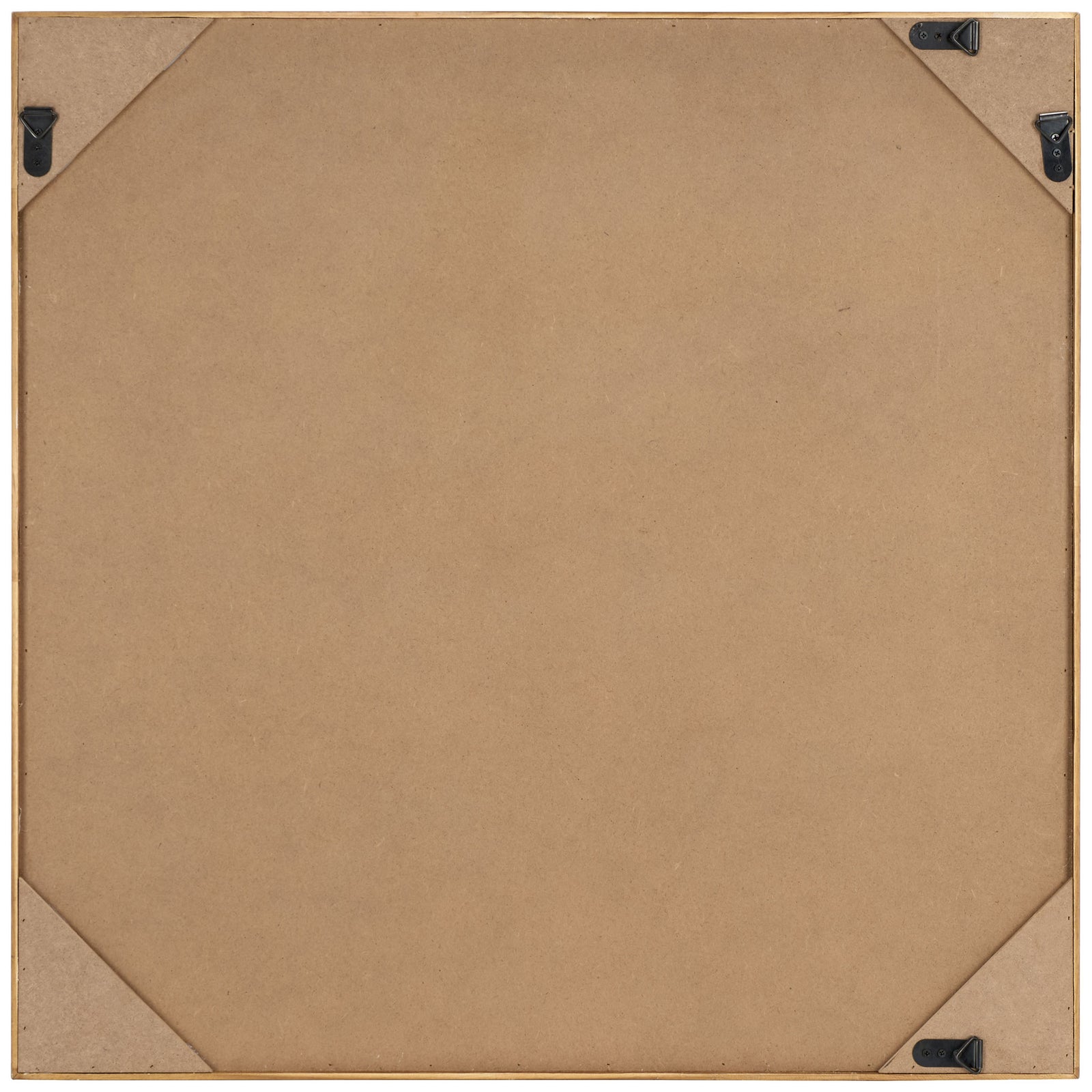 Brown backing board and metal hooks give the square wood-framed artwork a ready-to-hang finish. || WLA1903A || back_studio