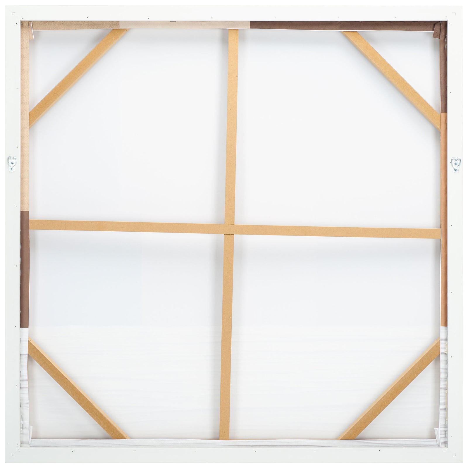 Crossbar supports reinforce the canvas, with metal hooks for wall hanging || WLA3017A || back_studio