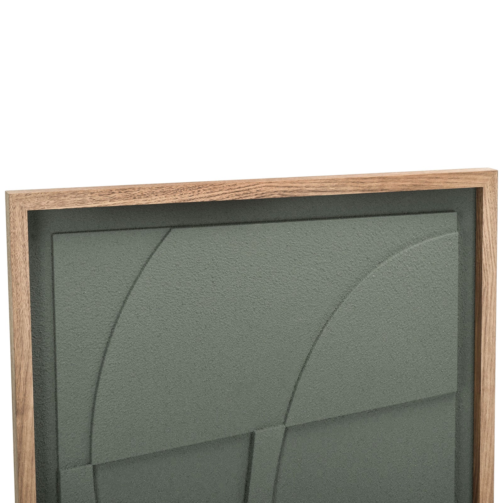 Fine texture and layered green curves add depth inside a light wood-look frame || WLA3024A || detail_studio