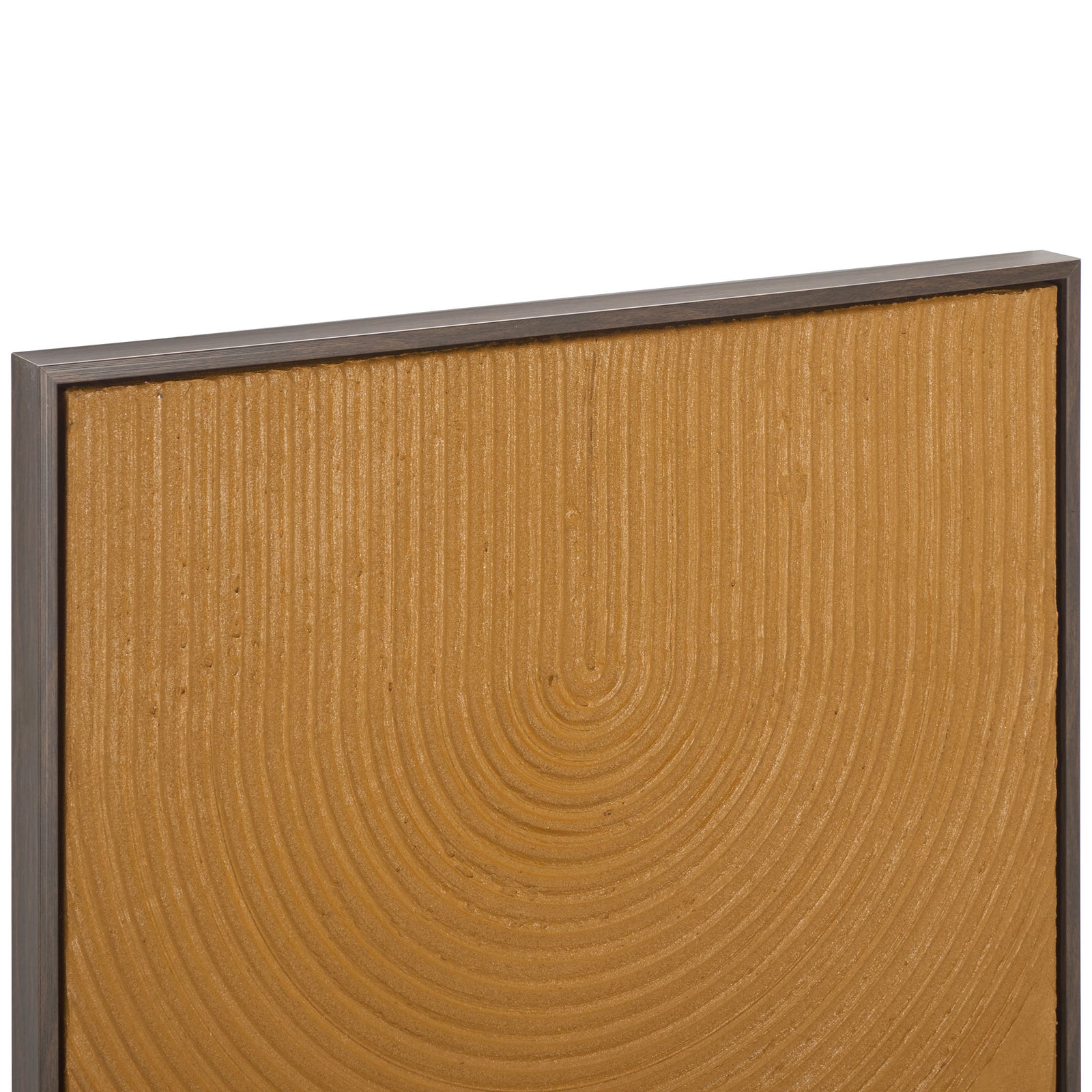 Raised copper-toned grooves create dimensional texture within a slim, dark frame. || WLA3029A || detail_studio