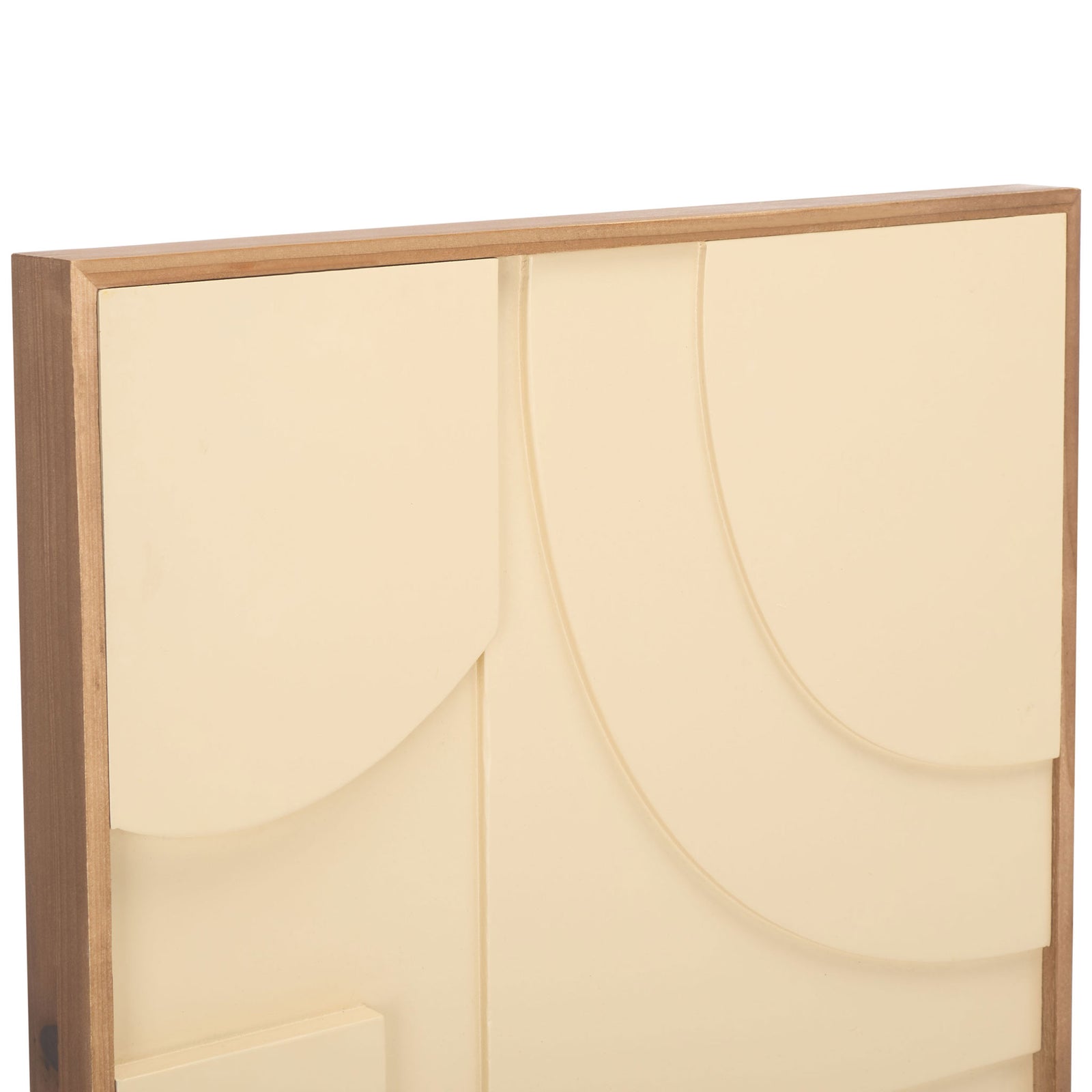 Layered cream curves and crisp vertical forms create sculptural depth within a wood frame || WLA9001A-SET2 || detail_studio