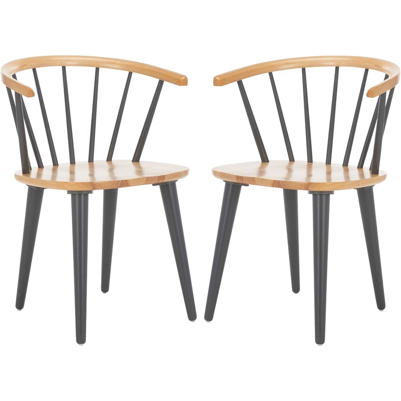 Blair Curved Spindle Side Chair Natural/Gray (Set of 2)