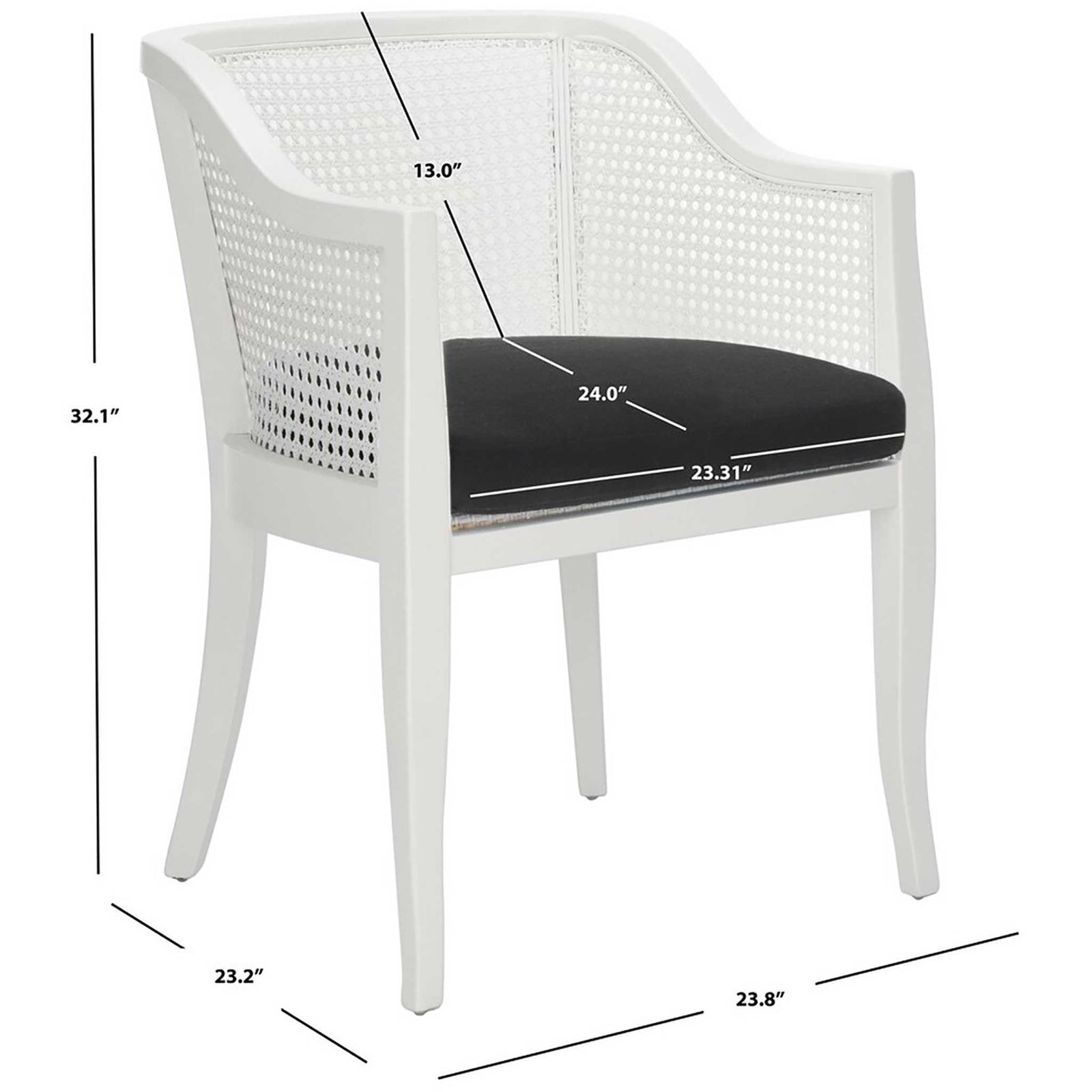 Ricardo Cane Dining Chair White