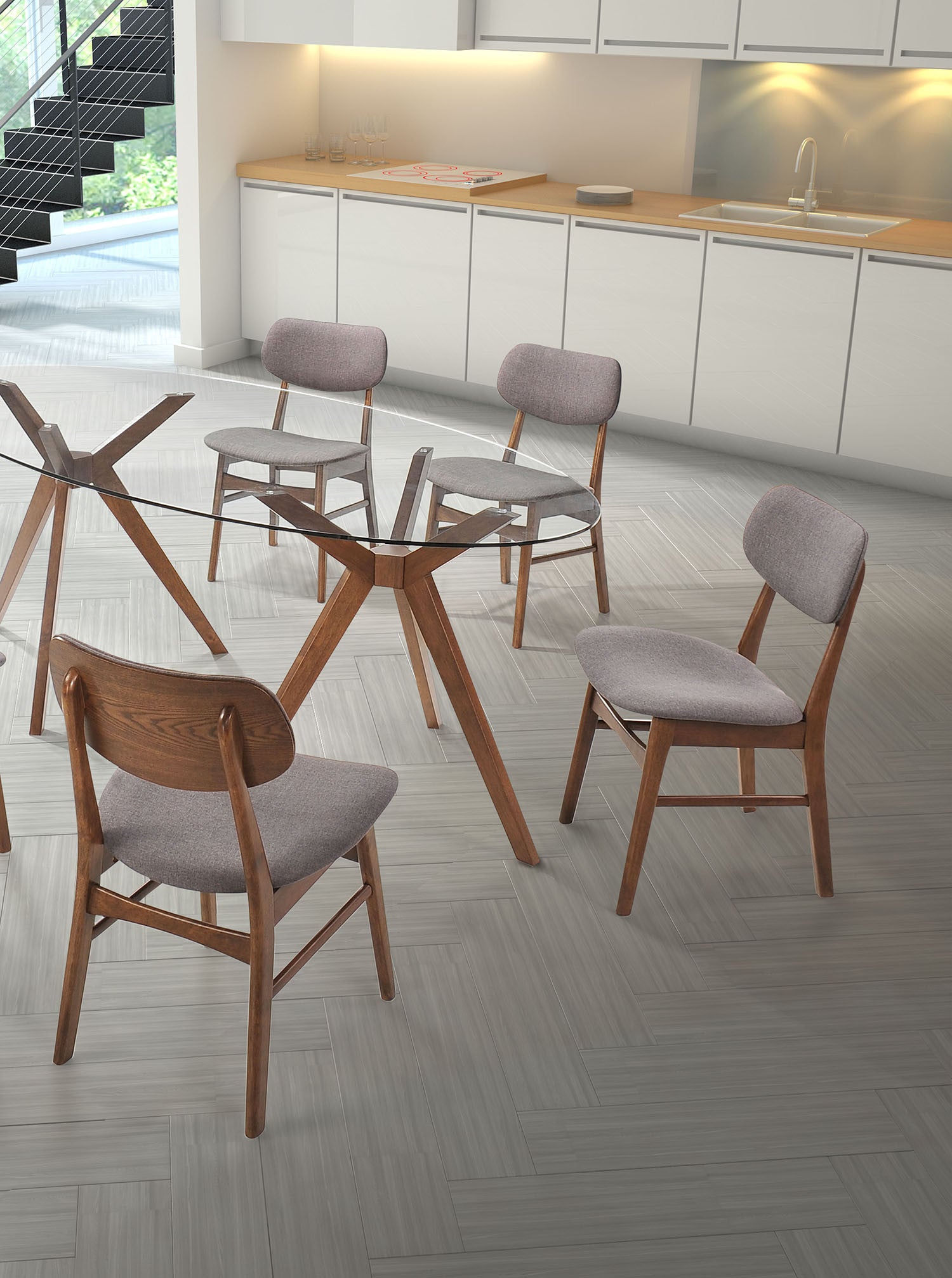 Midland Chair Flint Gray (Set of 2)