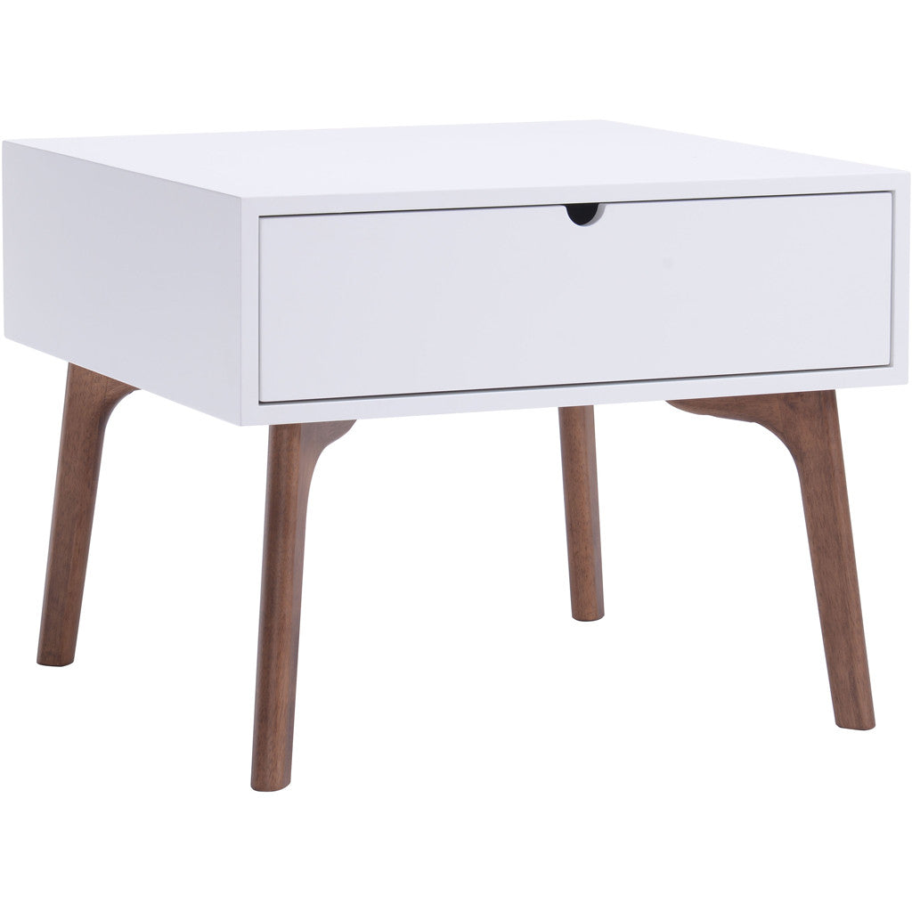 Proto Side Table Walnut & White